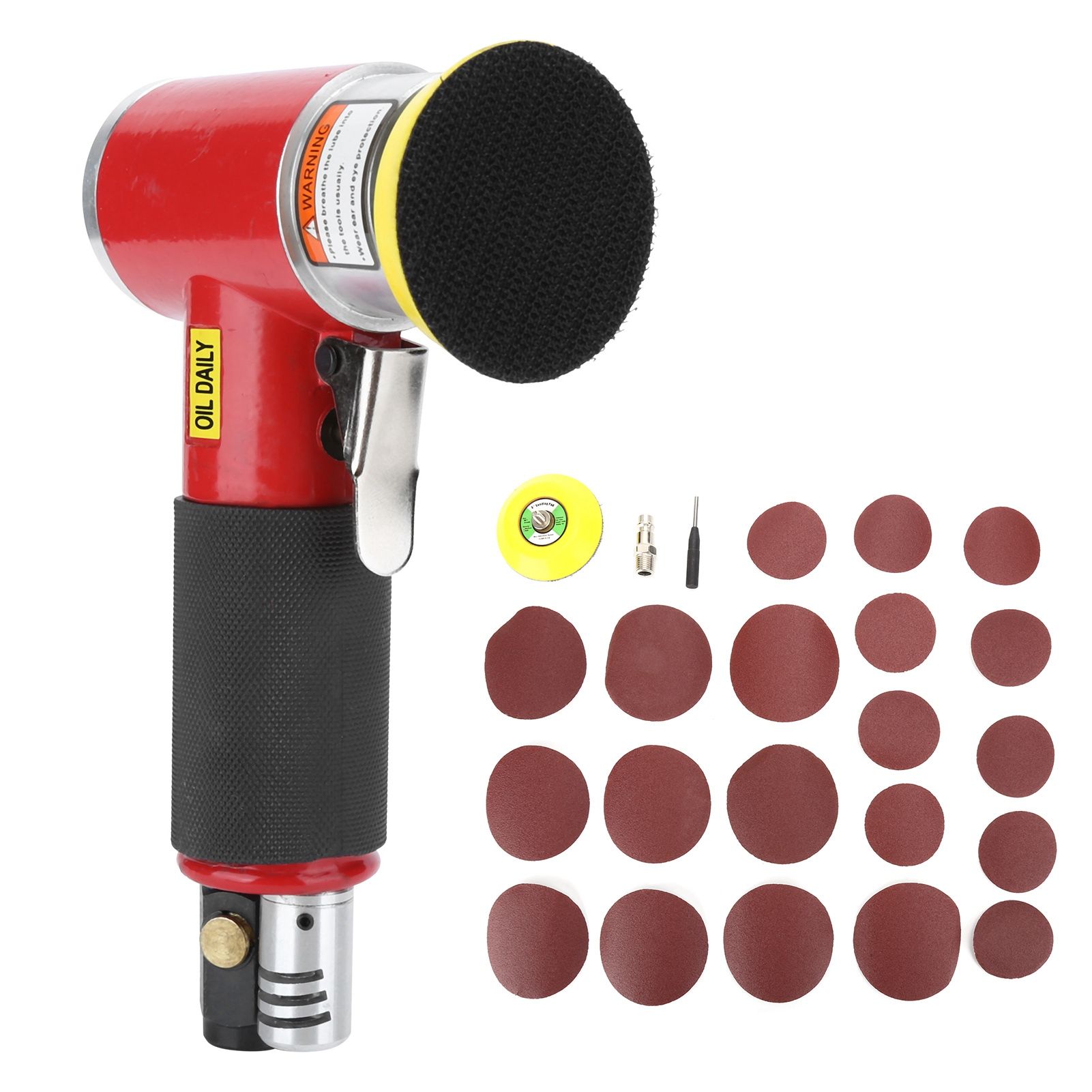 Mini Pneumatic Air Sander Eccentric Grinder Polishing Machine with Sandpapers view 2
