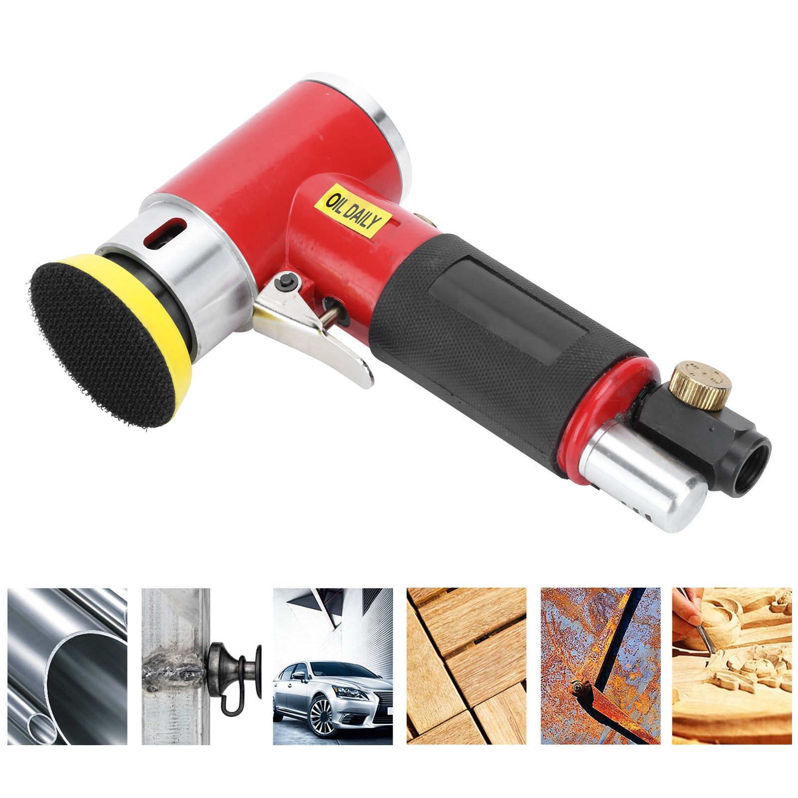 Mini Pneumatic Air Sander Eccentric Grinder Polishing Machine with Sandpapers view 10