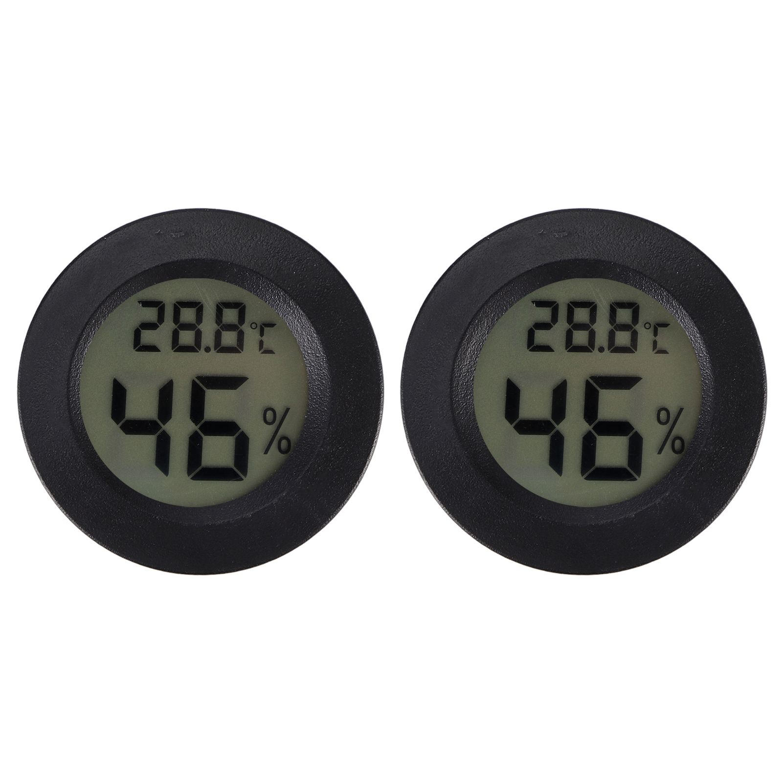2PCS Mini Digital LCD Thermometer Hygrometer Round Shape Temperature Humidity view 2