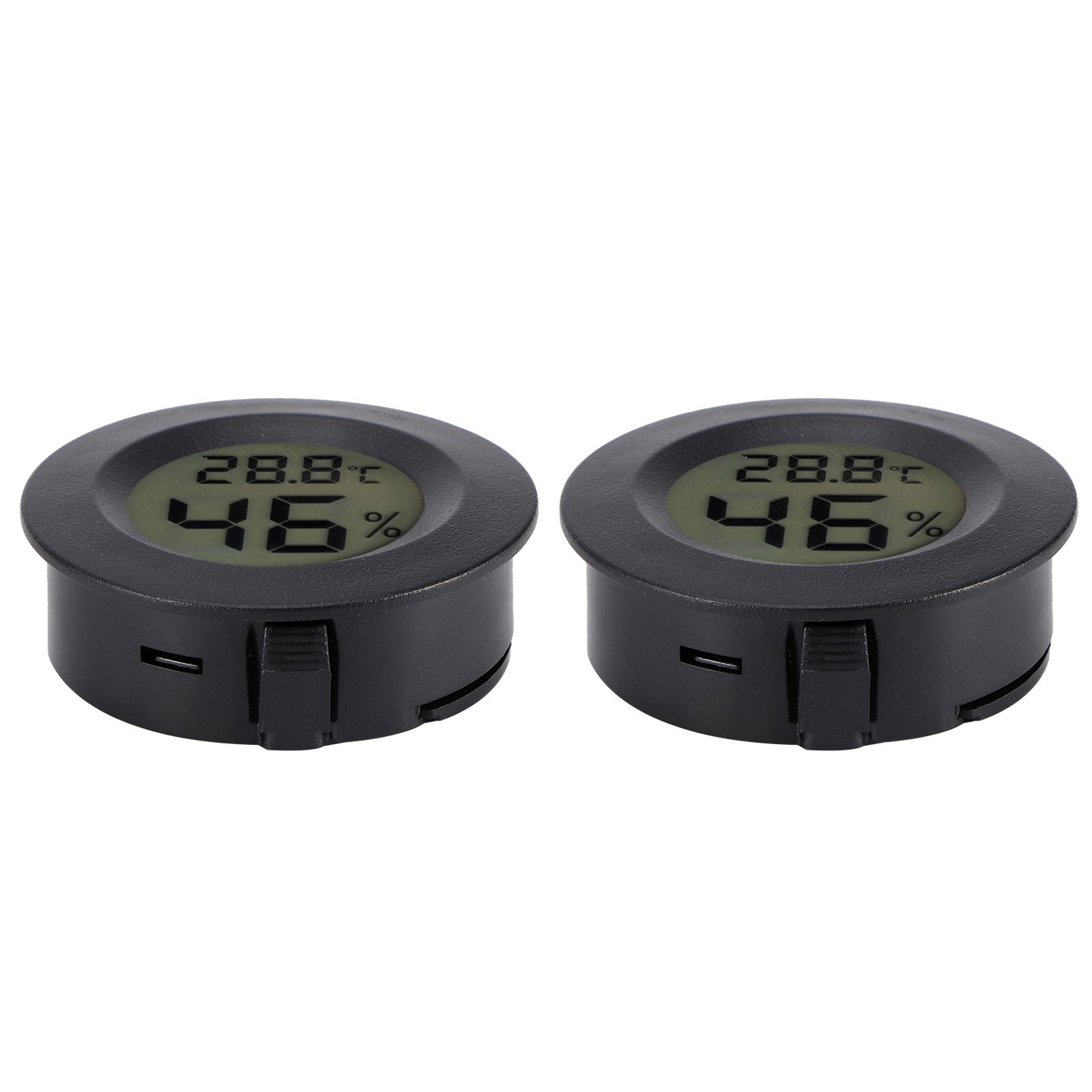 2PCS Mini Digital LCD Thermometer Hygrometer Round Shape Temperature Humidity view 3