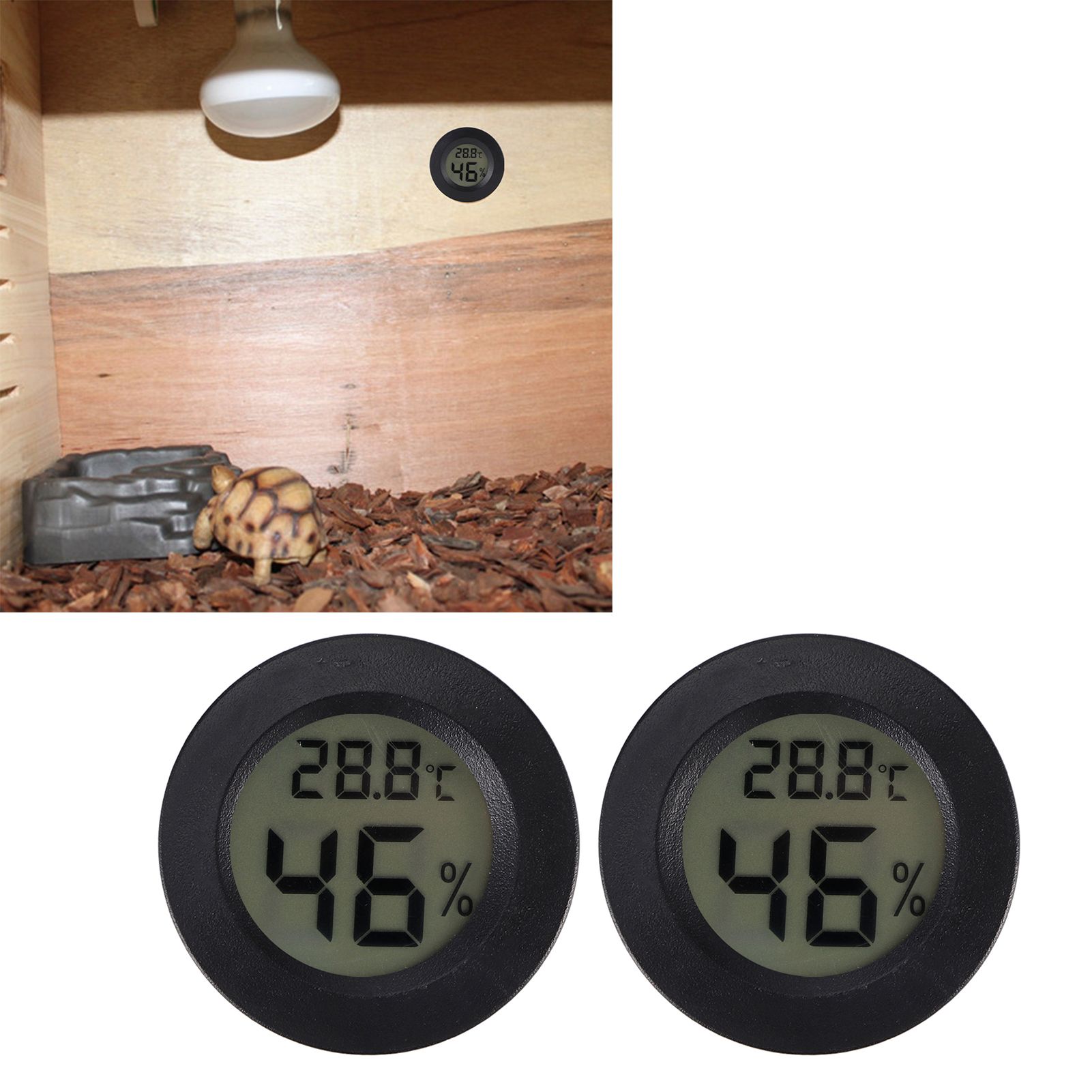 2PCS Mini Digital LCD Thermometer Hygrometer Round Shape Temperature Humidity view 10