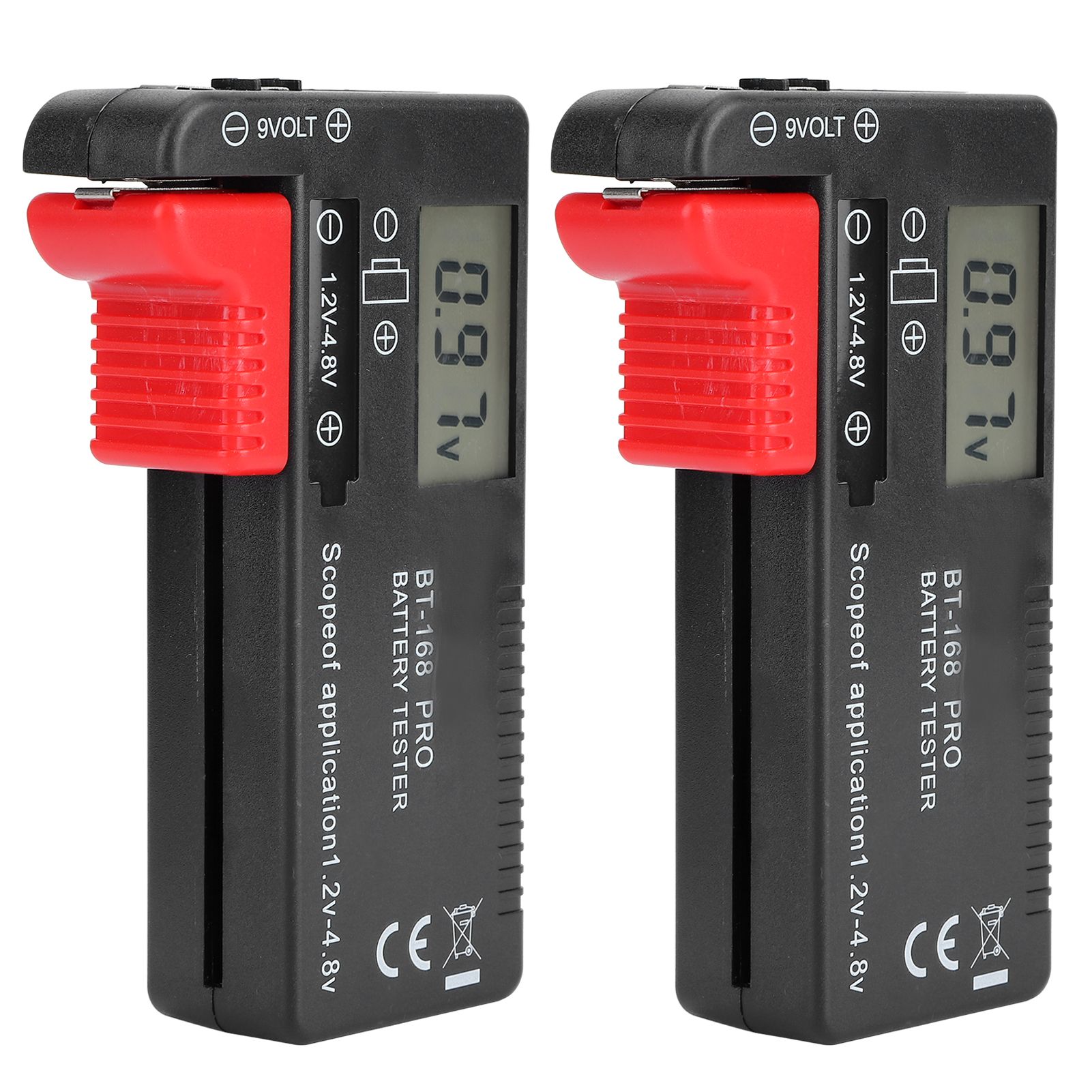 2Pcs Digital Battery Capacity Checkered Tester Voltage Checker Battery Testing view 2