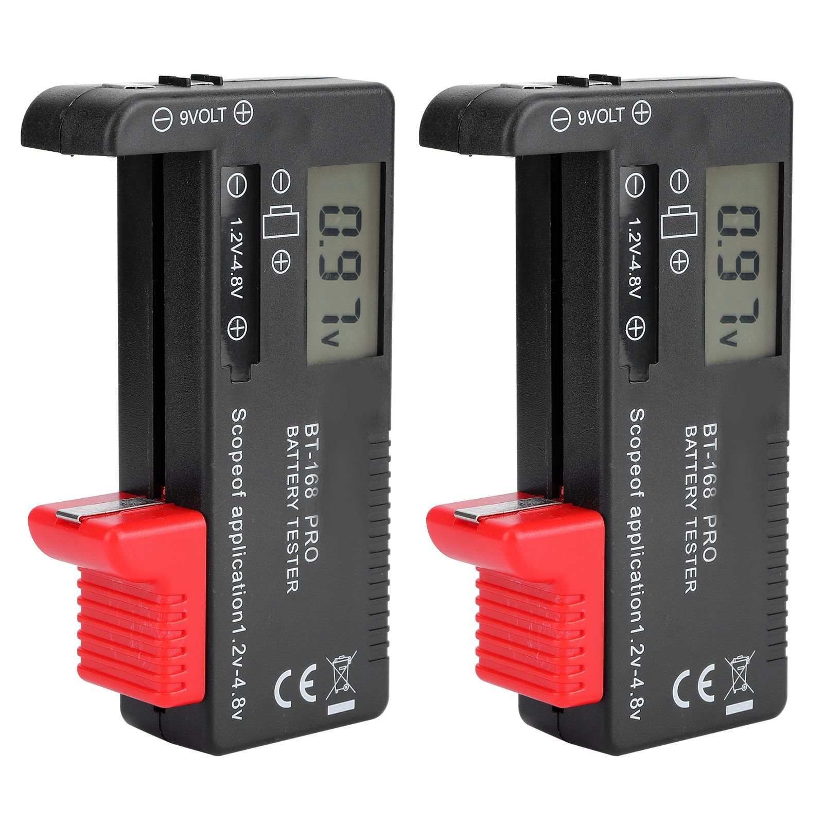 2Pcs Digital Battery Capacity Checkered Tester Voltage Checker Battery Testing view 3