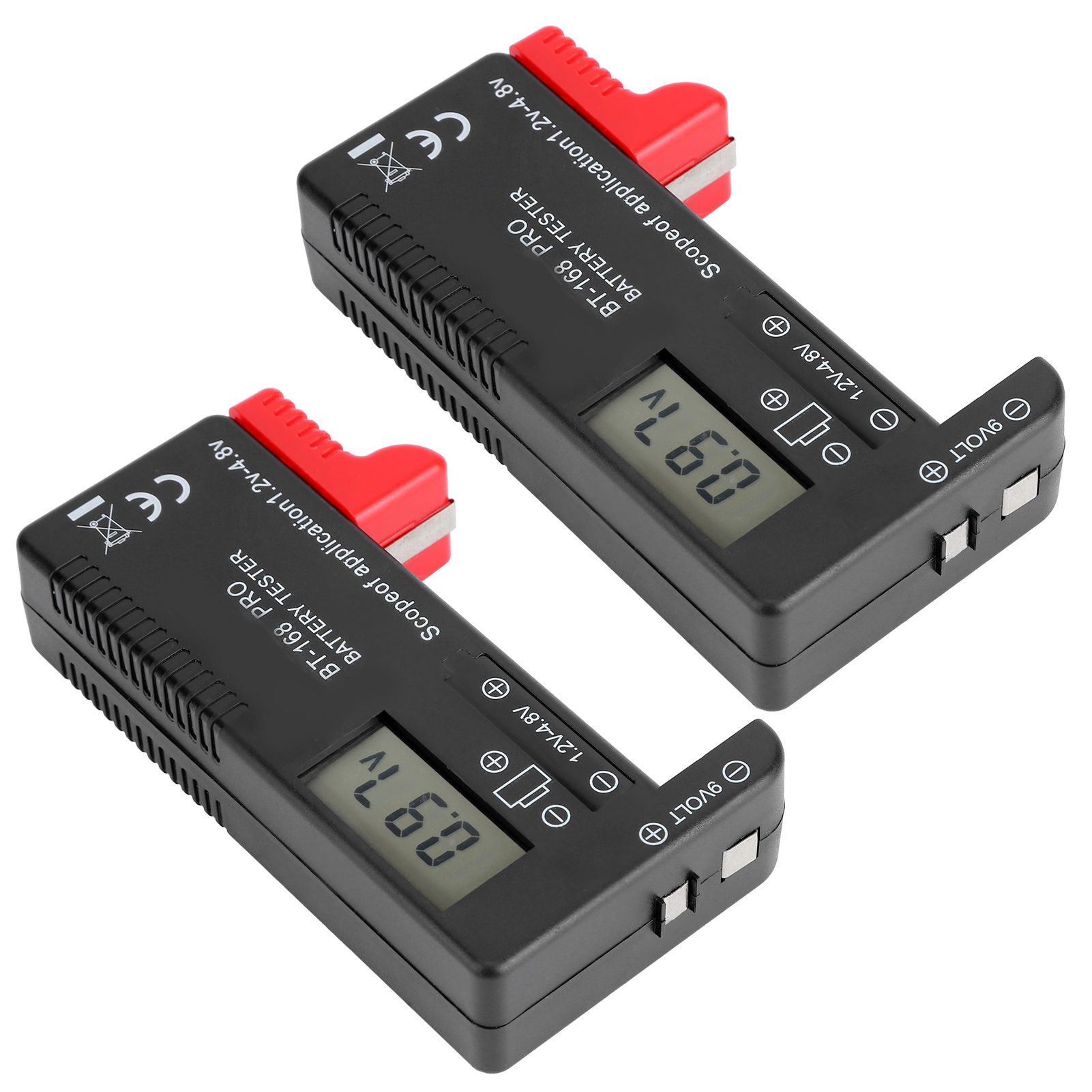 2Pcs Digital Battery Capacity Checkered Tester Voltage Checker Battery Testing view 4