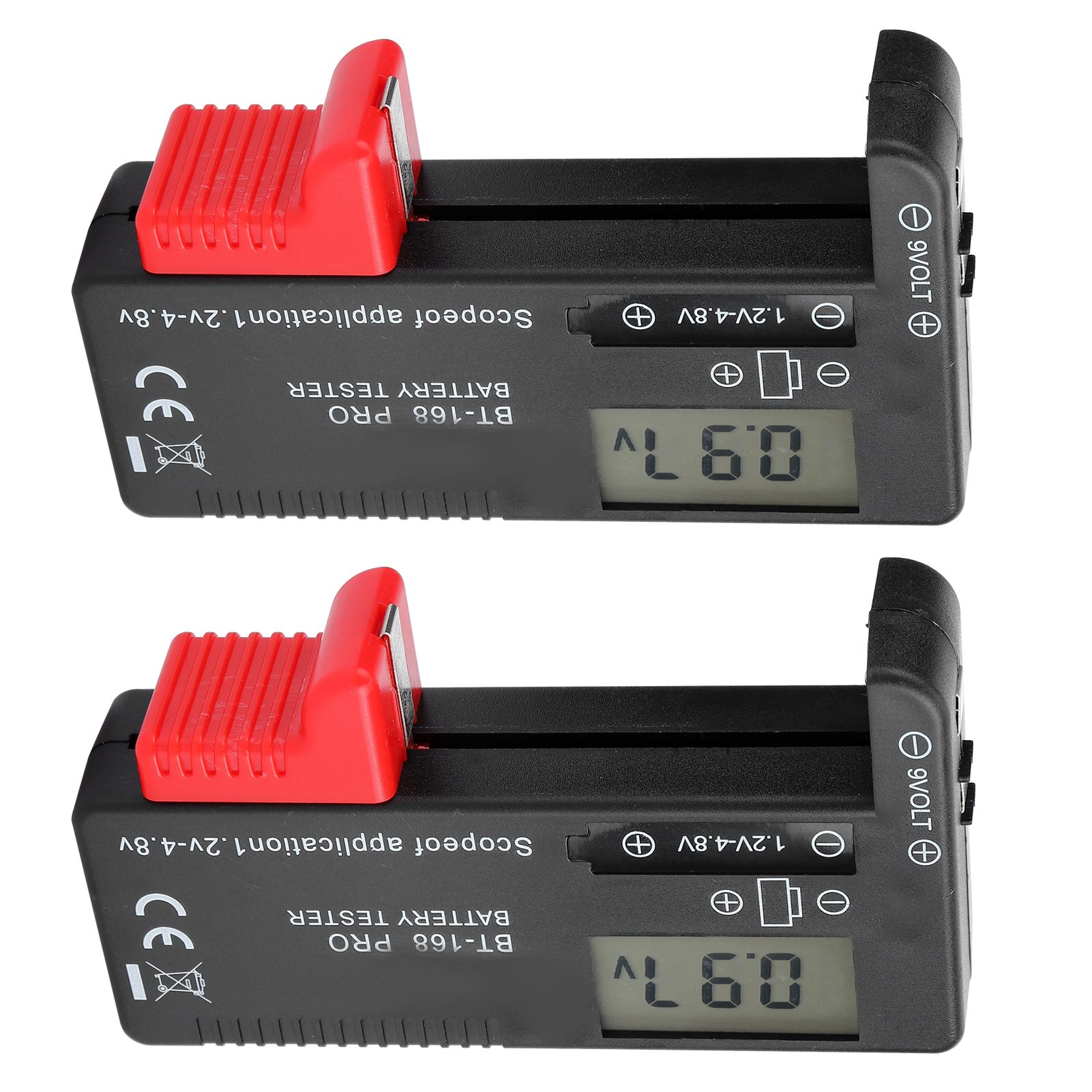 2Pcs Digital Battery Capacity Checkered Tester Voltage Checker Battery Testing view 5