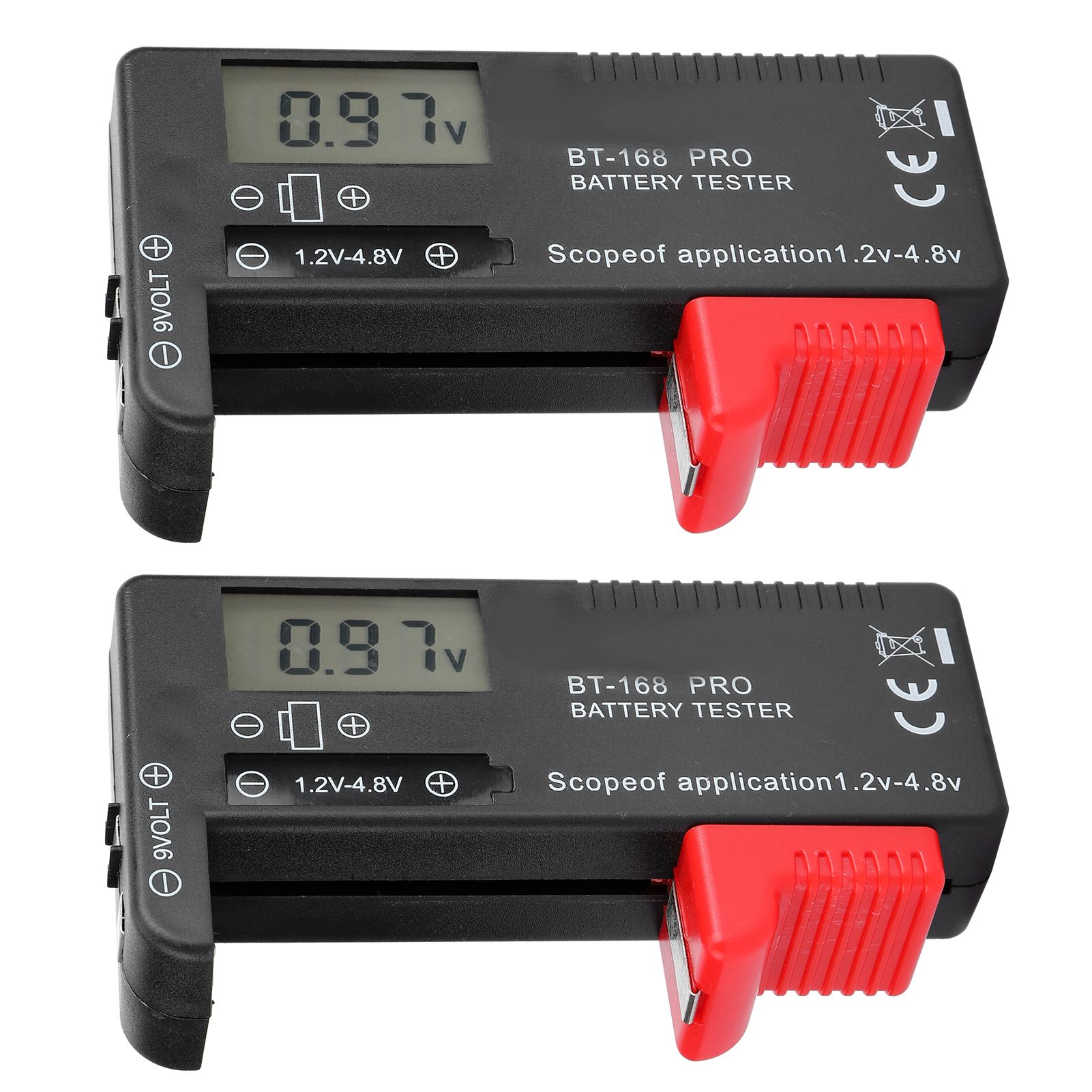 2Pcs Digital Battery Capacity Checkered Tester Voltage Checker Battery Testing view 8
