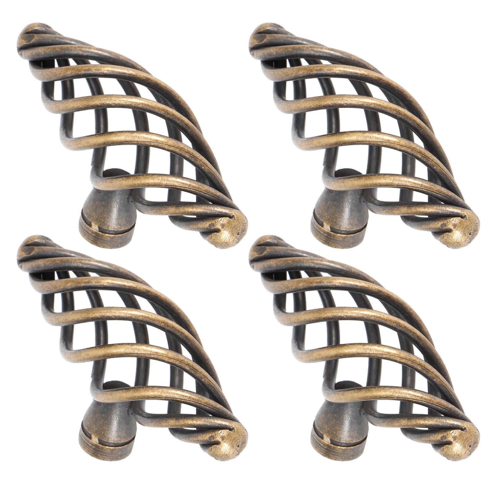 4Pcs Door Handle Antique Zinc Alloy Pull Knobs Closet Wardrobe Drawer Cabinet