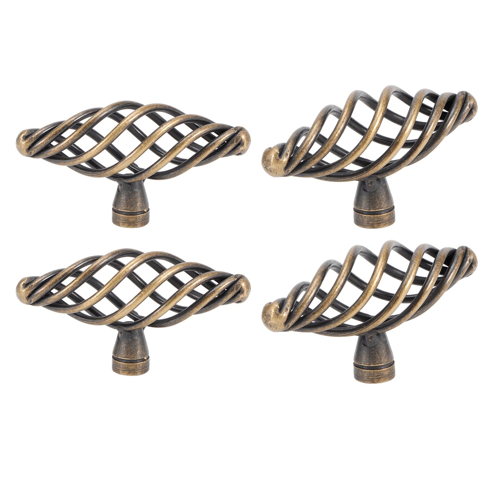 4Pcs Door Handle Antique Zinc Alloy Pull Knobs Closet Wardrobe Drawer Cabinet view 3