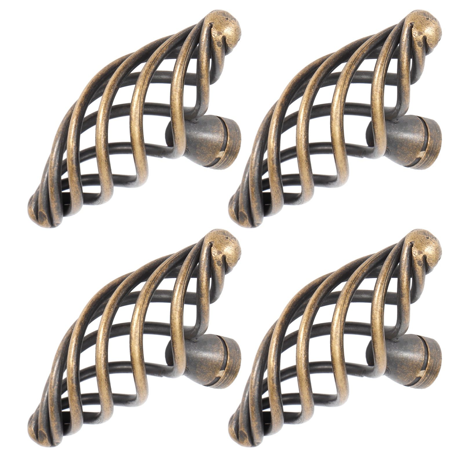 4Pcs Door Handle Antique Zinc Alloy Pull Knobs Closet Wardrobe Drawer Cabinet view 4