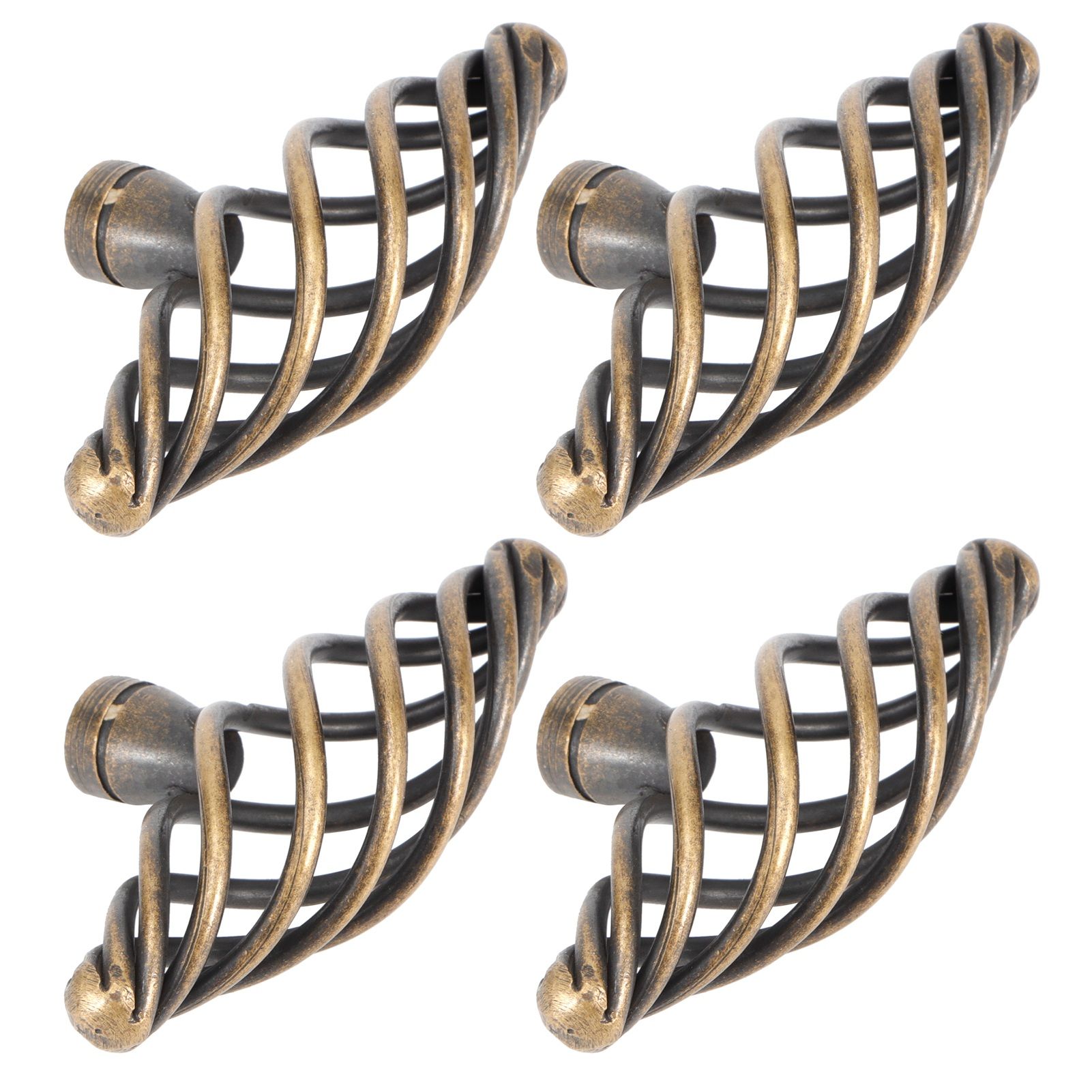 4Pcs Door Handle Antique Zinc Alloy Pull Knobs Closet Wardrobe Drawer Cabinet view 5