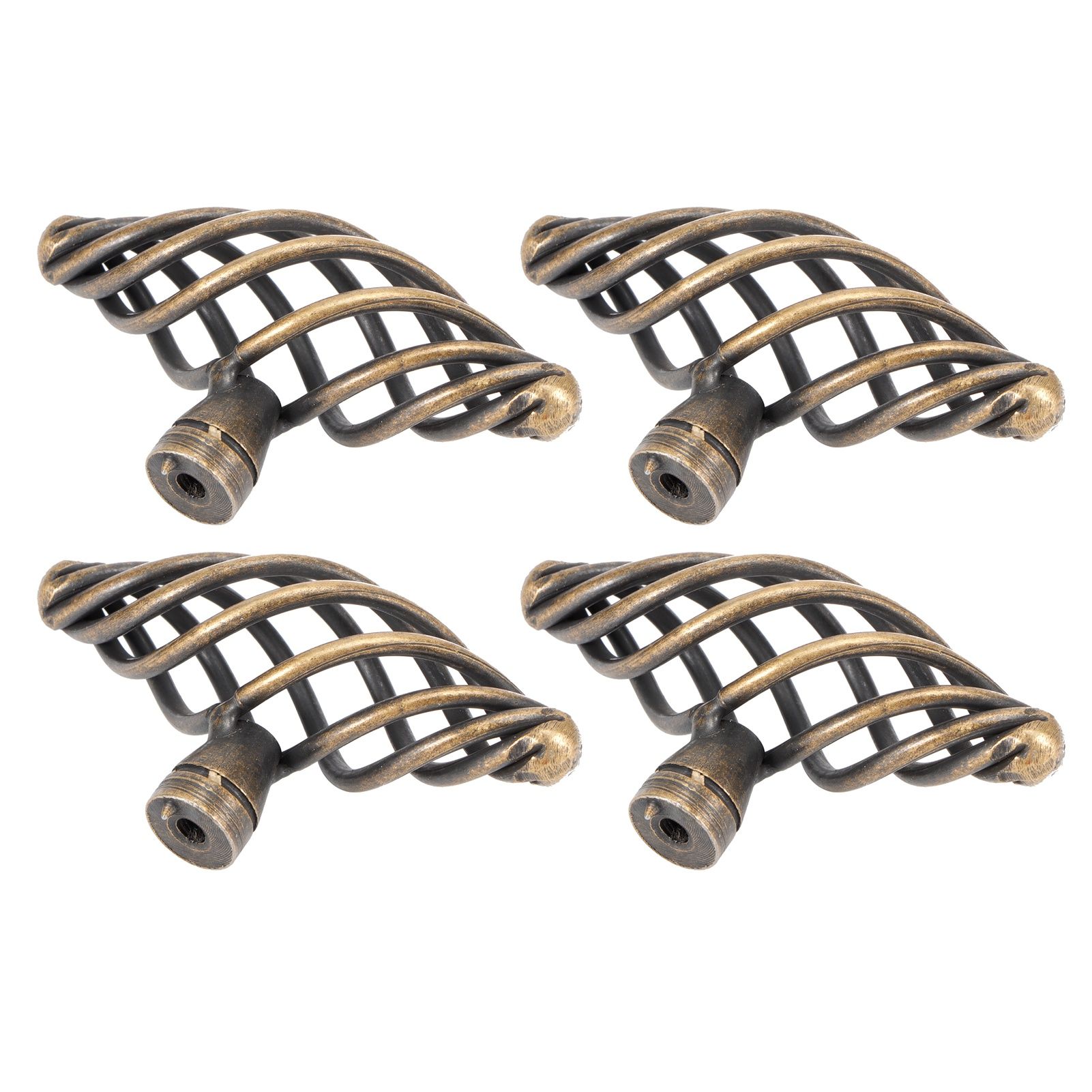 4Pcs Door Handle Antique Zinc Alloy Pull Knobs Closet Wardrobe Drawer Cabinet view 6
