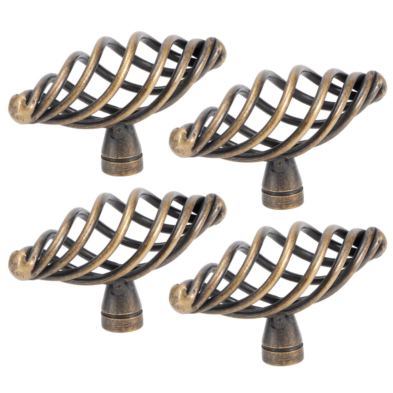 4Pcs Door Handle Antique Zinc Alloy Pull Knobs Closet Wardrobe Drawer Cabinet view 7