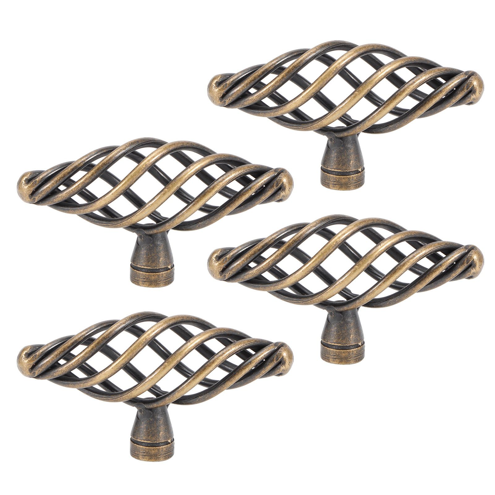 4Pcs Door Handle Antique Zinc Alloy Pull Knobs Closet Wardrobe Drawer Cabinet view 8