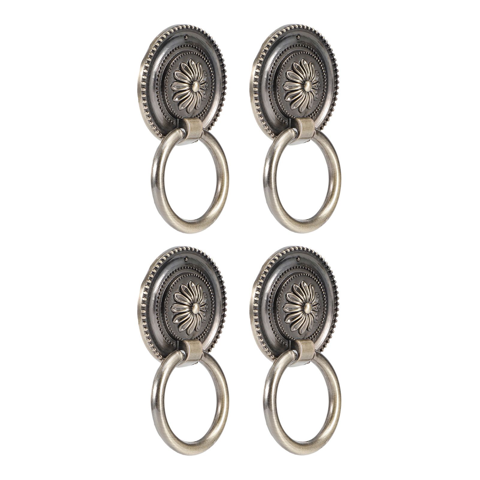 4Pcs Door Ring Knocker Antique Zinc Alloy Drawer Closet Cabinet Handles view 4