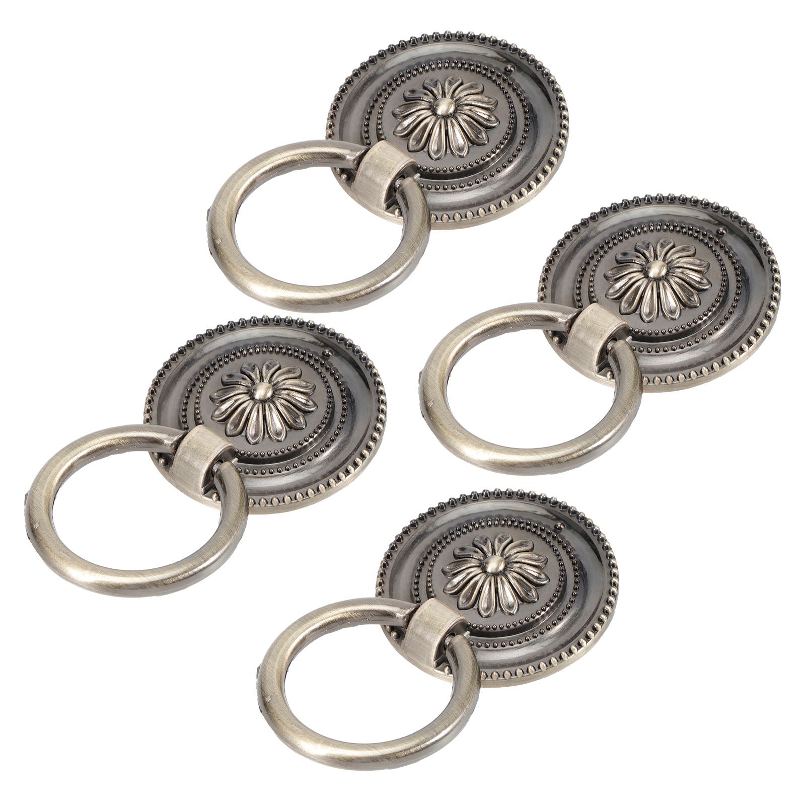 4Pcs Door Ring Knocker Antique Zinc Alloy Drawer Closet Cabinet Handles view 7