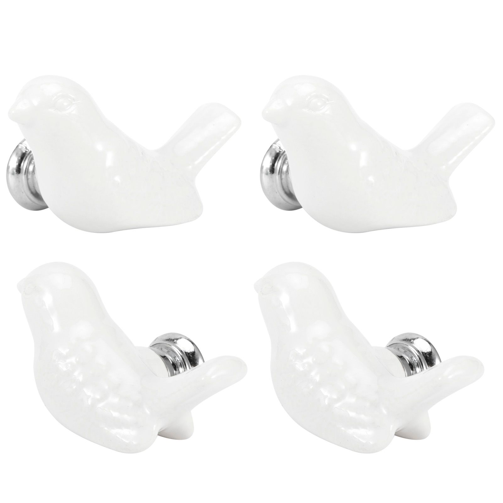 4 Set Bird Shape Ceramic Knobs DIY Door Drawer Cupboard Pull Handle Furniture — image 1