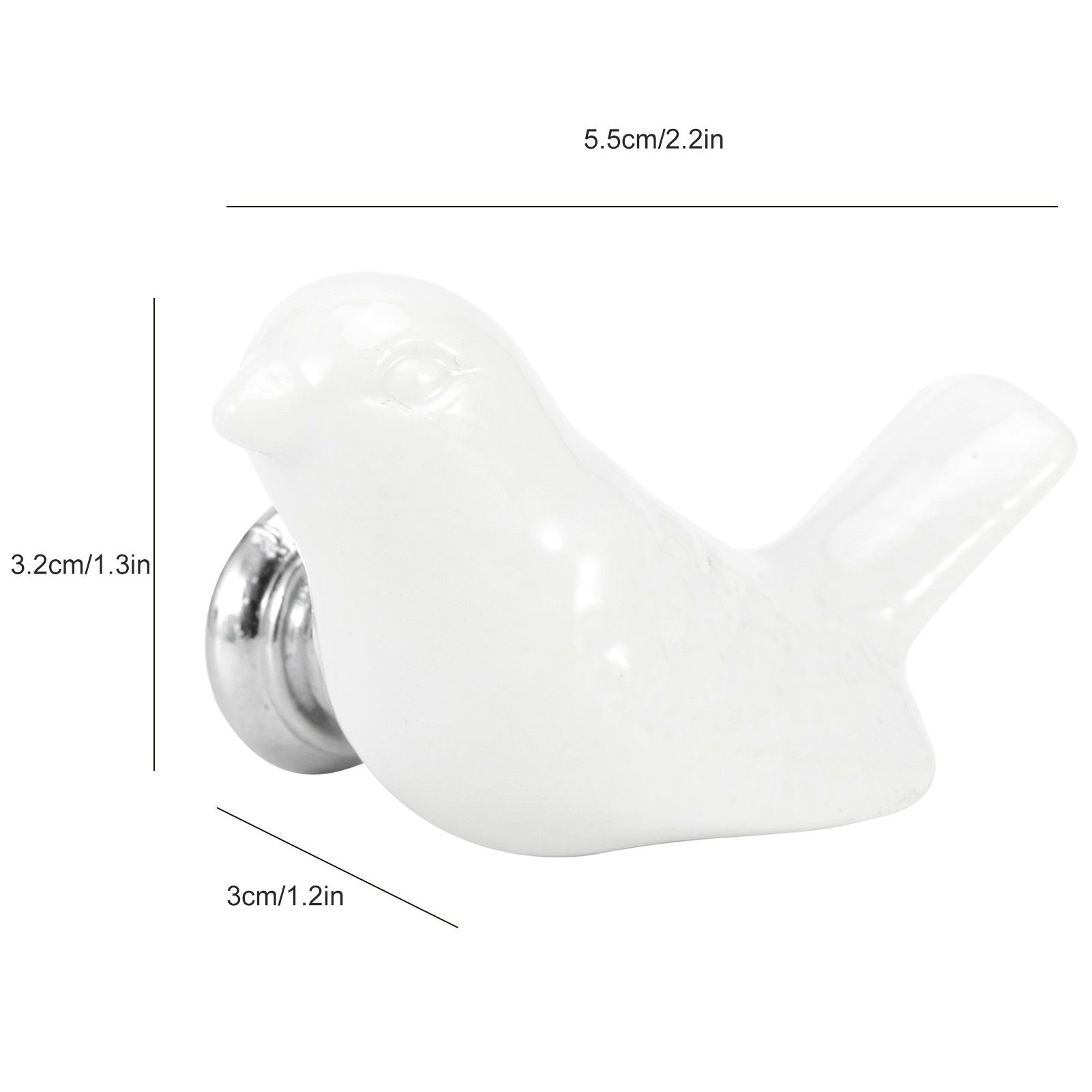 4 Set Bird Shape Ceramic Knobs DIY Door Drawer Cupboard Pull Handle Furniture view 12