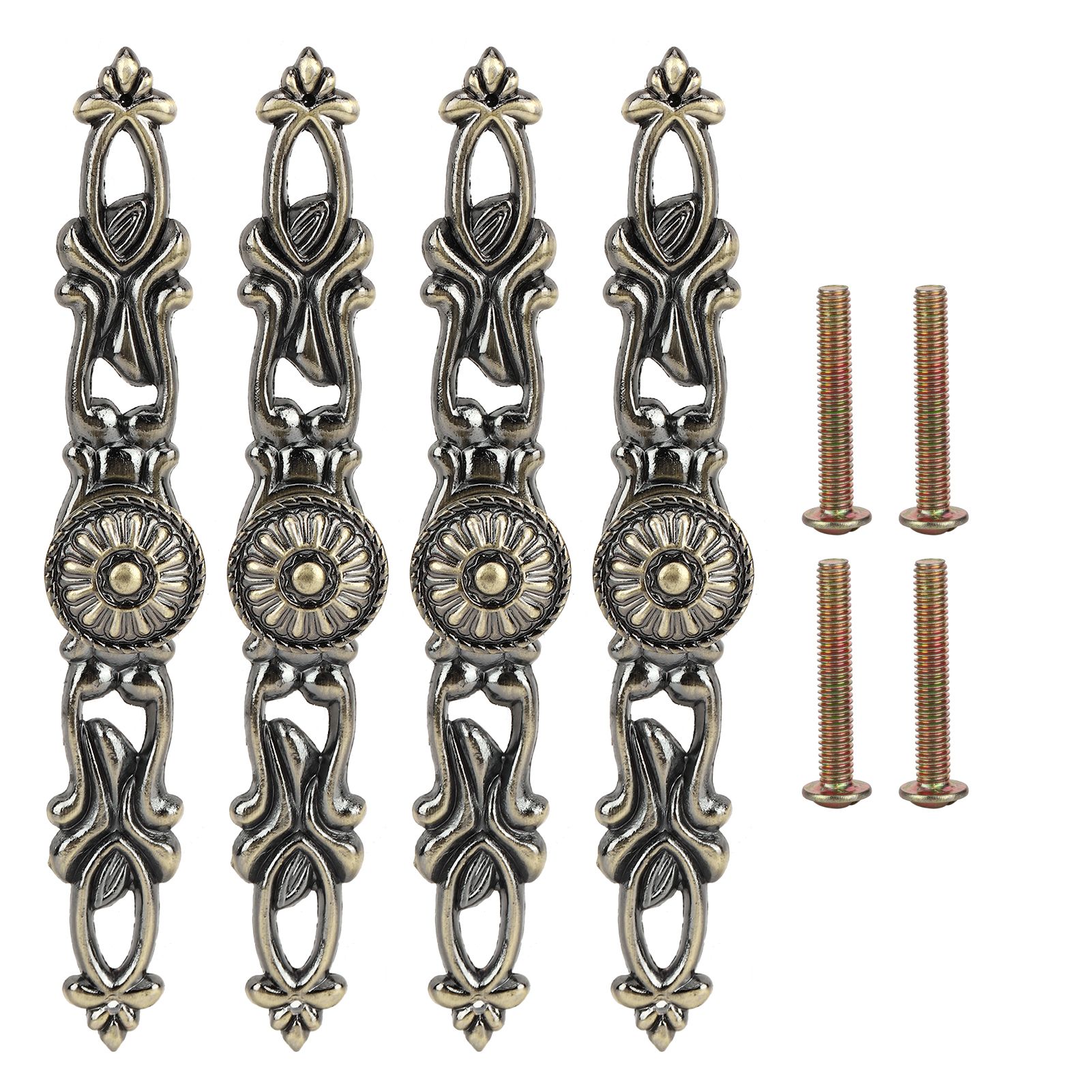 4 Sets Bronze Round Handles Cabinet Single Hole Pulls Furniture Hardware Parts view 2