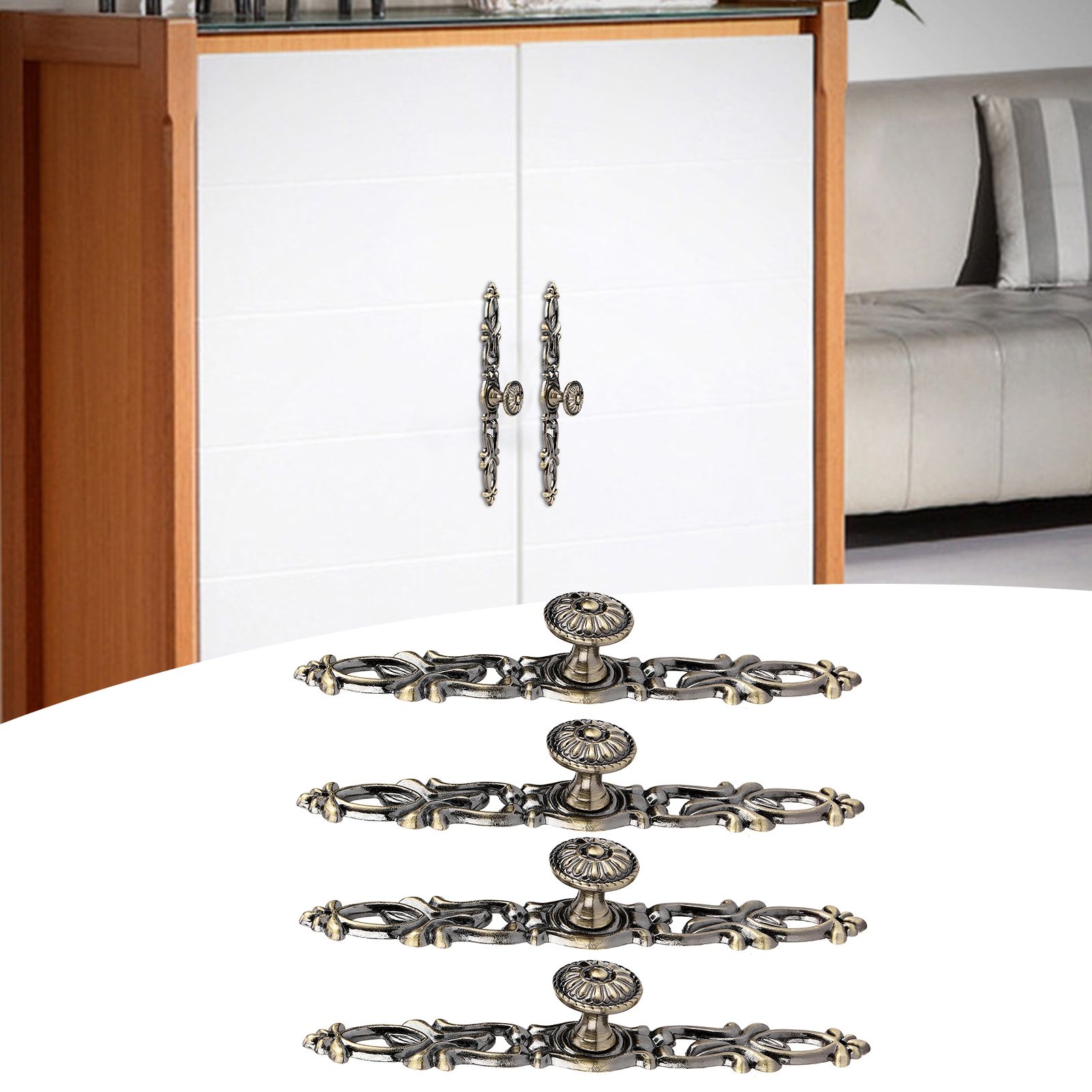 4 Sets Bronze Round Handles Cabinet Single Hole Pulls Furniture Hardware Parts view 10