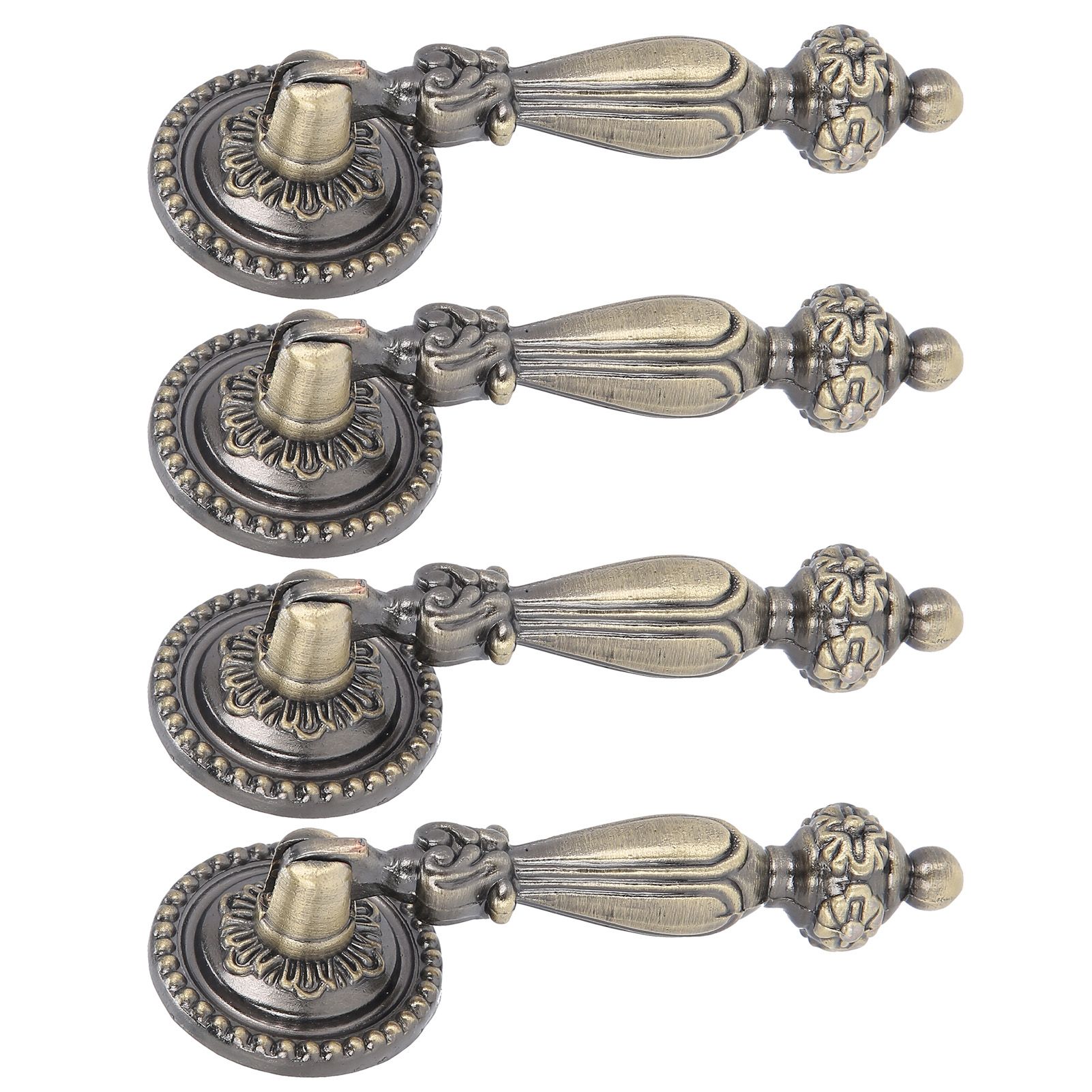 4 Sets Bronze Handles Single Hole Decorative Pull with Mounting Screws view 4