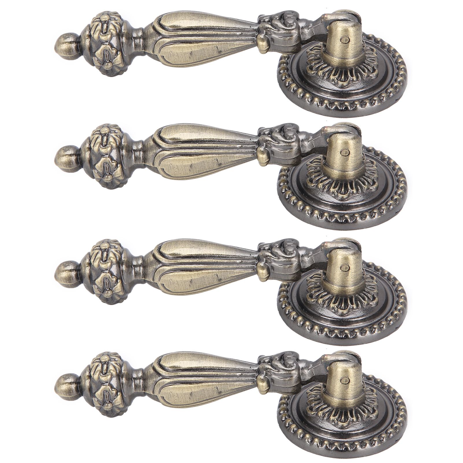 4 Sets Bronze Handles Single Hole Decorative Pull with Mounting Screws view 8