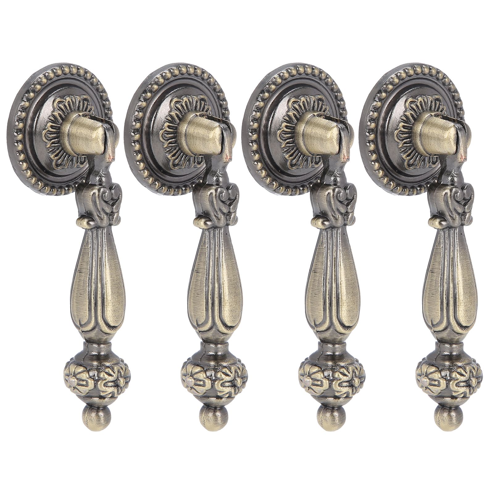 4 Sets Bronze Handles Single Hole Decorative Pull with Mounting Screws view 9
