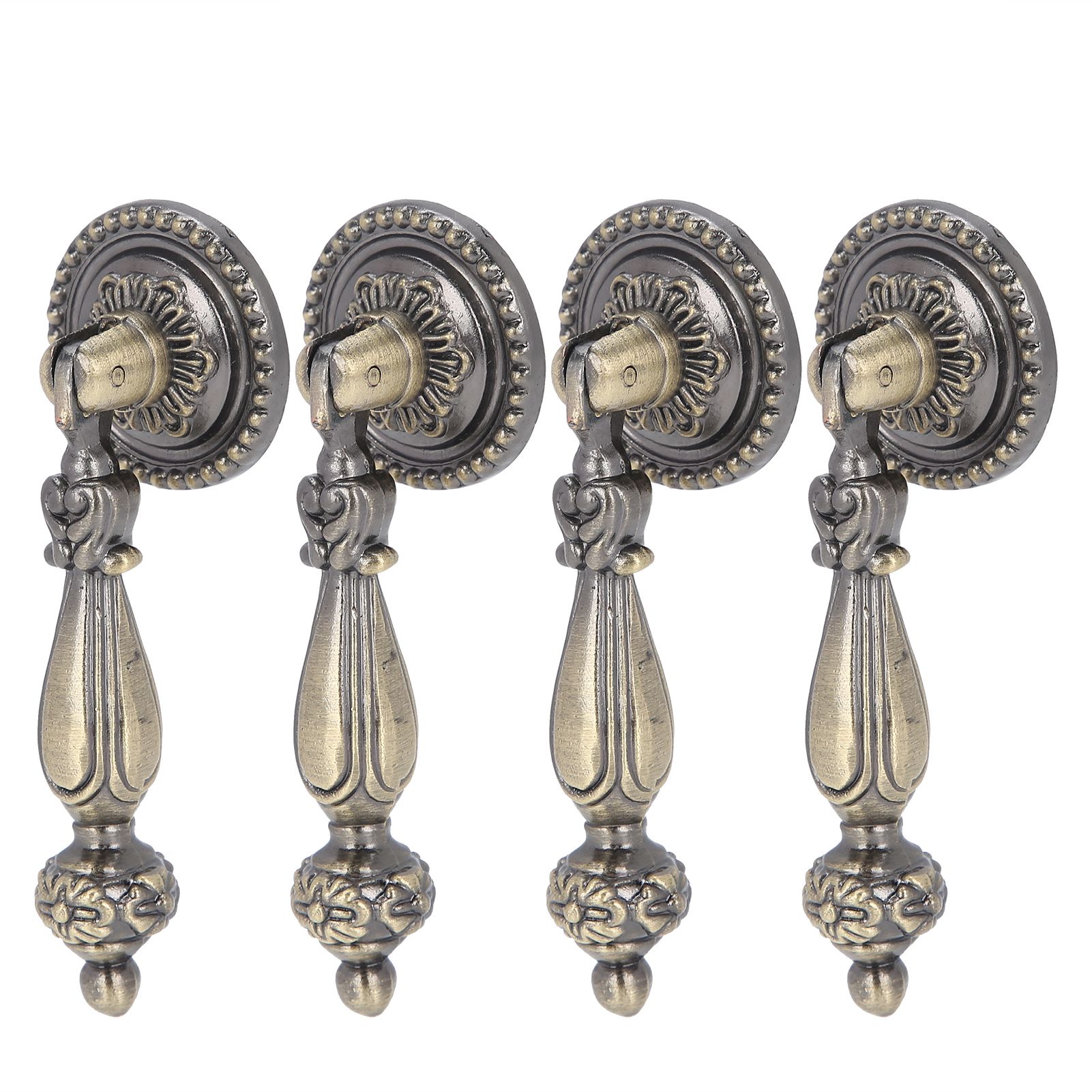 4 Sets Bronze Handles Single Hole Decorative Pull with Mounting Screws view 10
