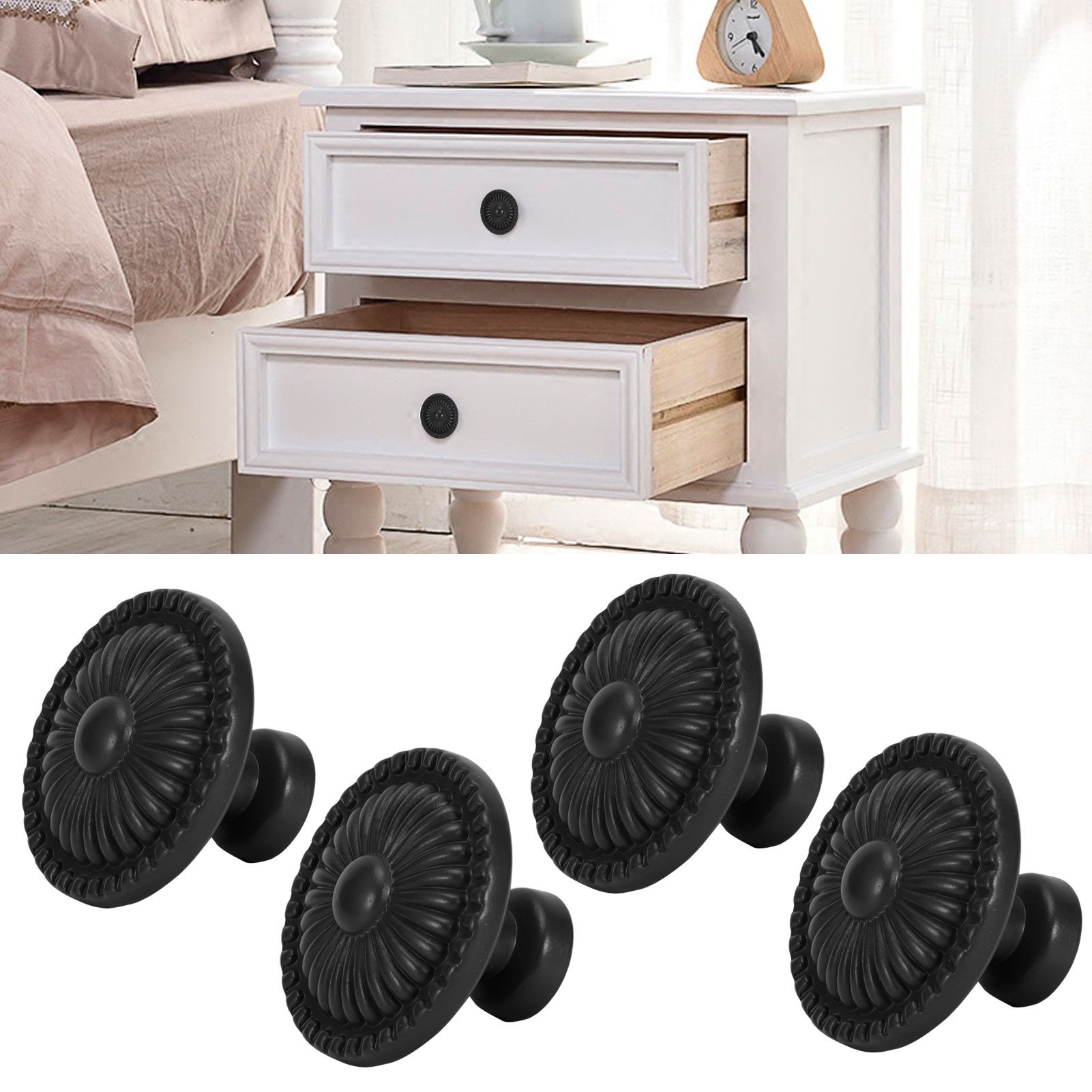 4 Sets Zinc Alloy Handle Single Hole Round Doorknob for Wardrobe Kitchen view 9