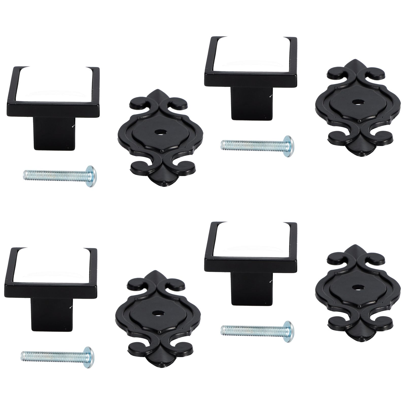 4 Sets Ceramic Zinc Alloy Handle Wardrobe Drawer Pulls Bright Chrome Furniture view 2