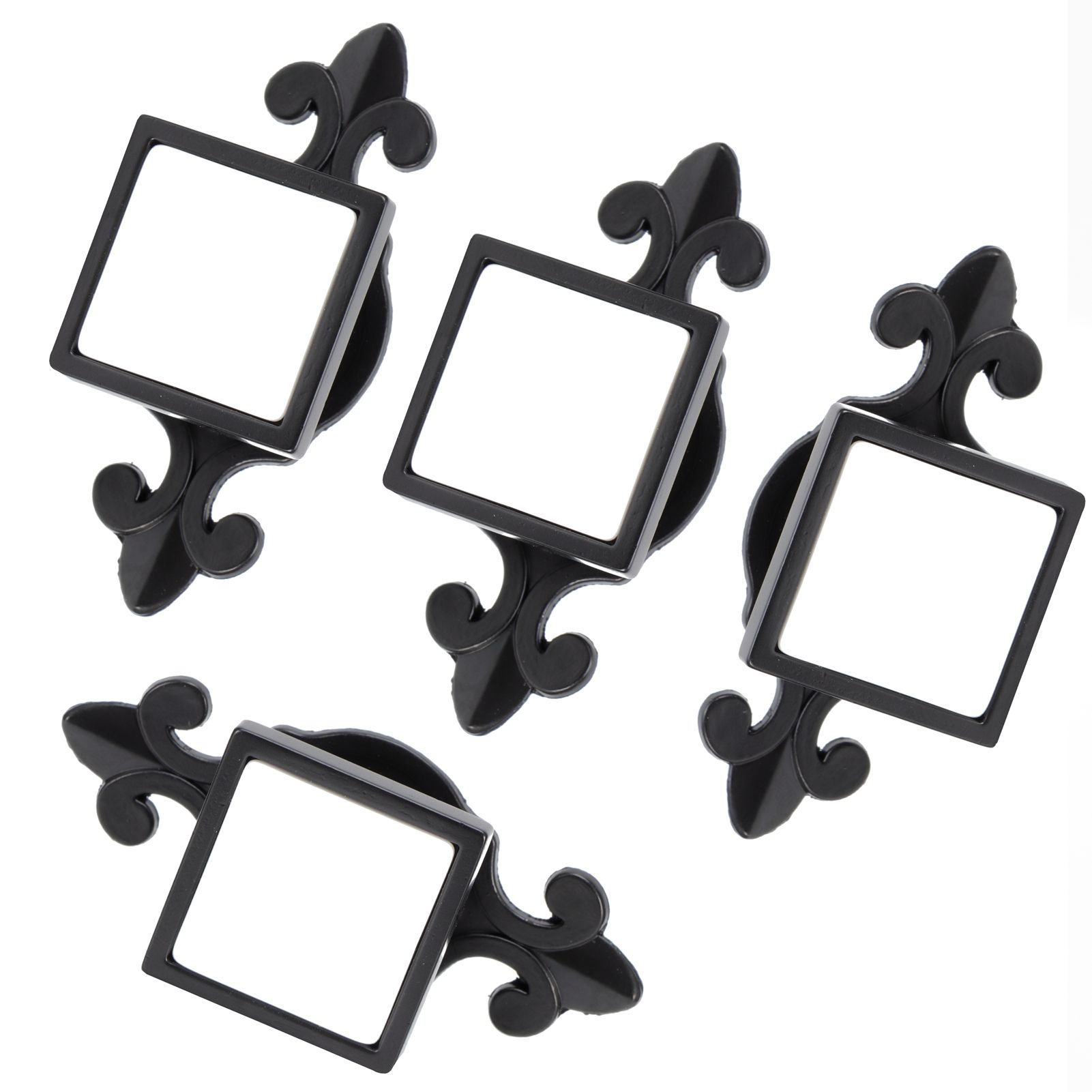 4 Sets Ceramic Zinc Alloy Handle Wardrobe Drawer Pulls Bright Chrome Furniture view 8