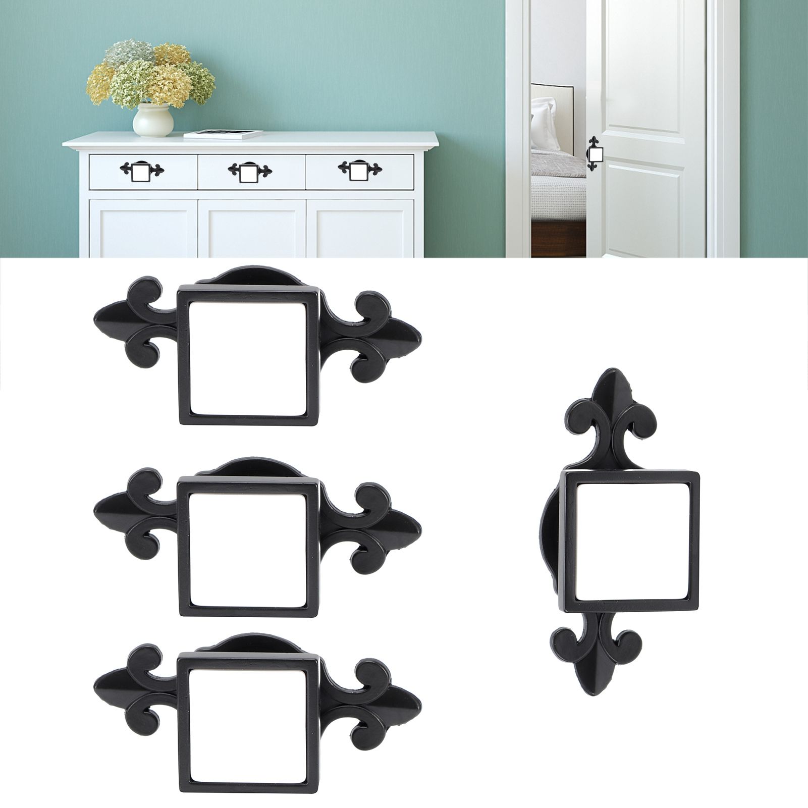 4 Sets Ceramic Zinc Alloy Handle Wardrobe Drawer Pulls Bright Chrome Furniture view 9