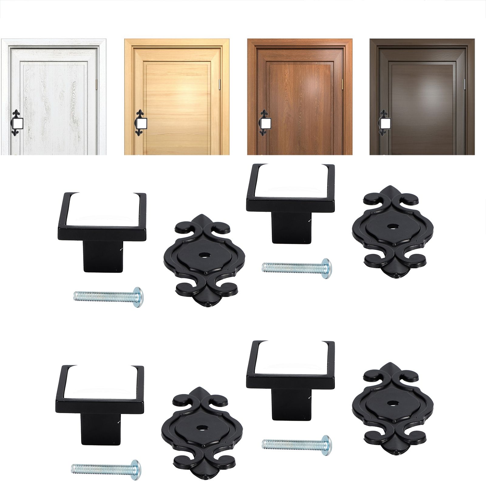 4 Sets Ceramic Zinc Alloy Handle Wardrobe Drawer Pulls Bright Chrome Furniture view 10