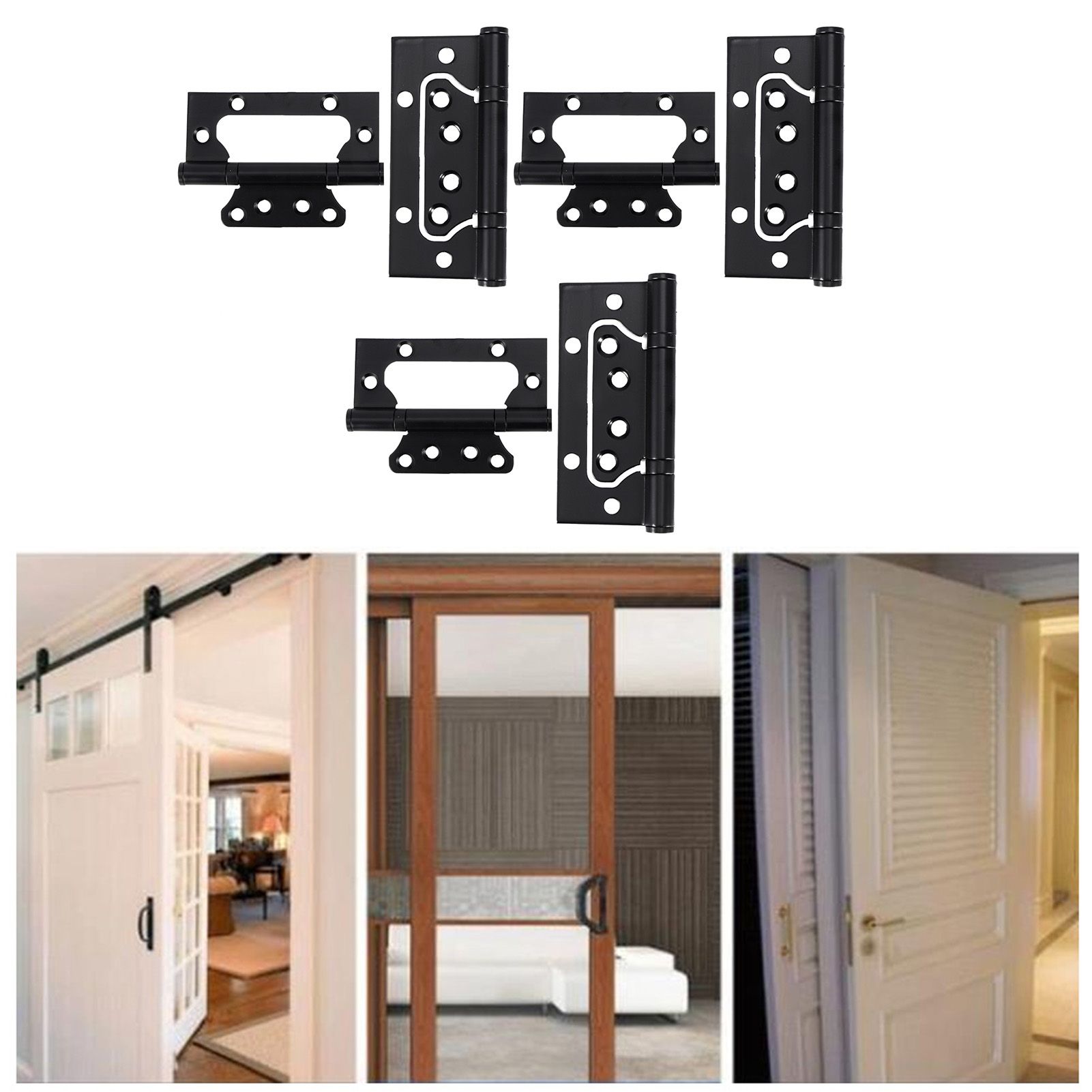 3Set Door Hinge Zinc Alloy Flat Open Mute Bearing Hinges Window Furniture view 9