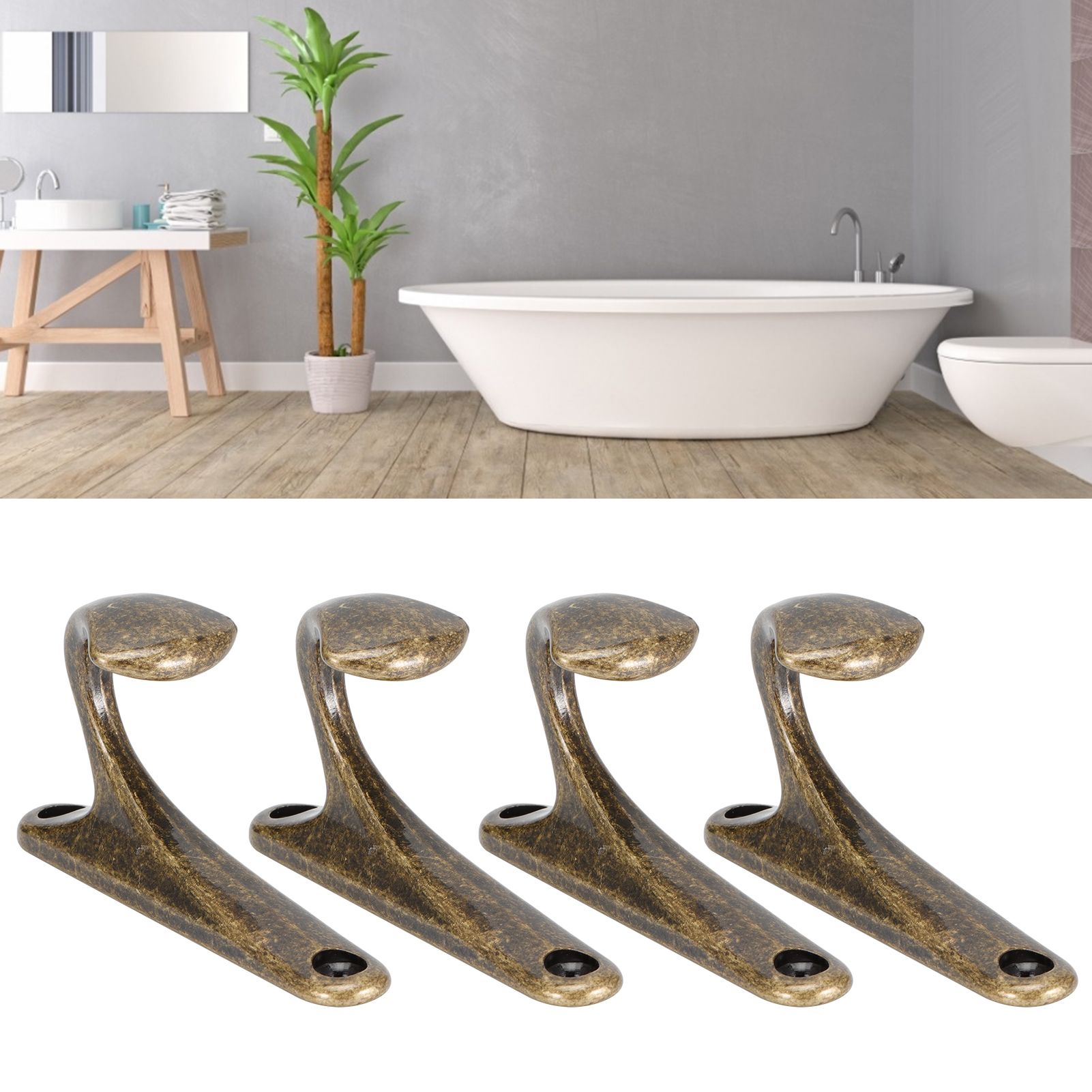 4 Sets Clothes Hook Zinc Alloy WallMounted Towel Hat Coat Hanger Home view 10