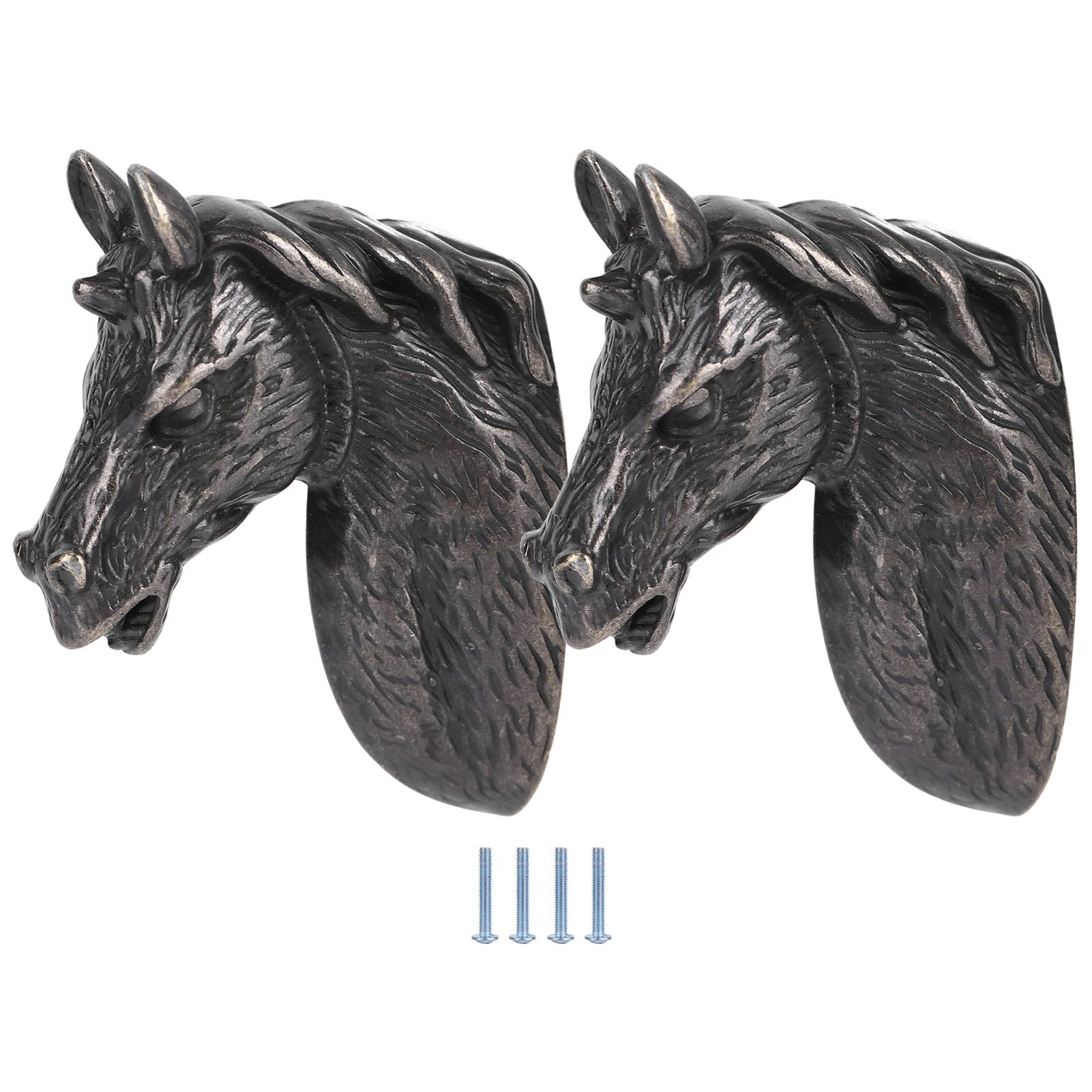 2 Sets Modern Stylish Cabinet Handles Horse Head Pull Kitchen Wardrobe Drawer view 2
