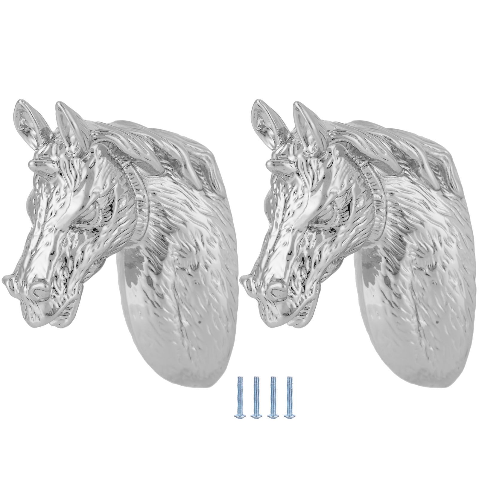 2 Sets Modern Stylish Cabinet Handles Horse Head Pull Kitchen Wardrobe Drawer view 2