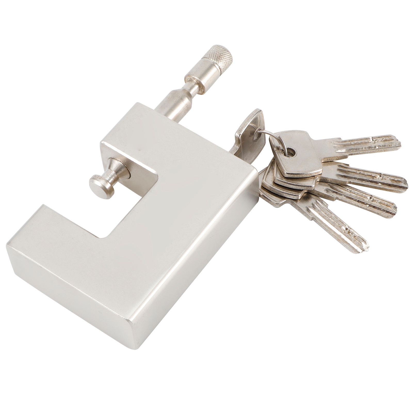 High Security Padlock Rectangular Thick Shackle AntiTheft Iron DShaped Door Lock view 7