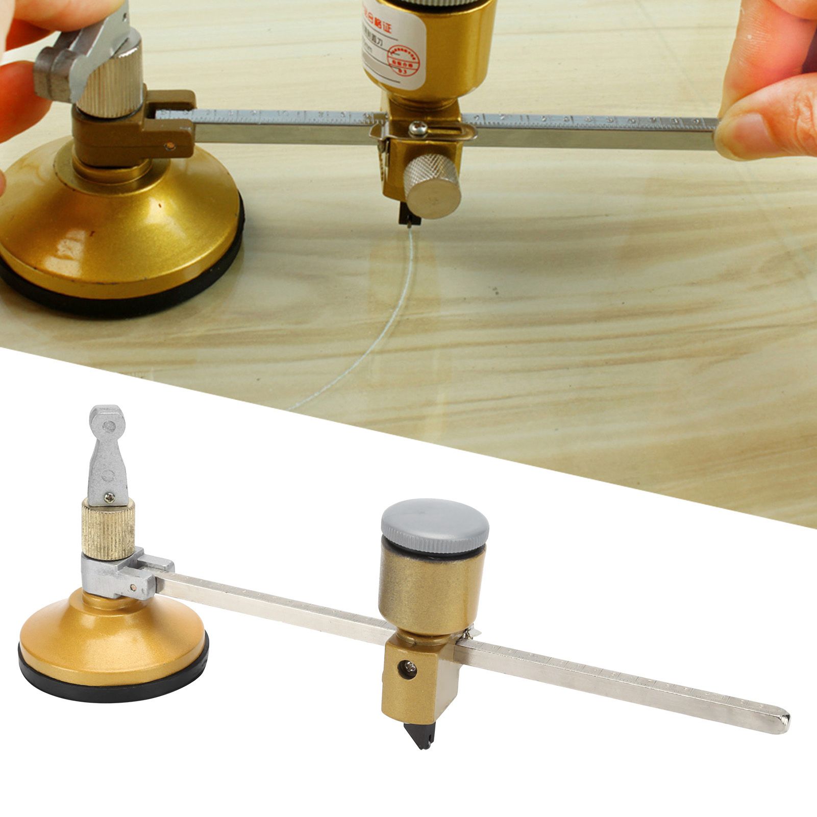400mm Adjustable Compasses Type Glass Circle Circular Cutter with Suction Cup view 9