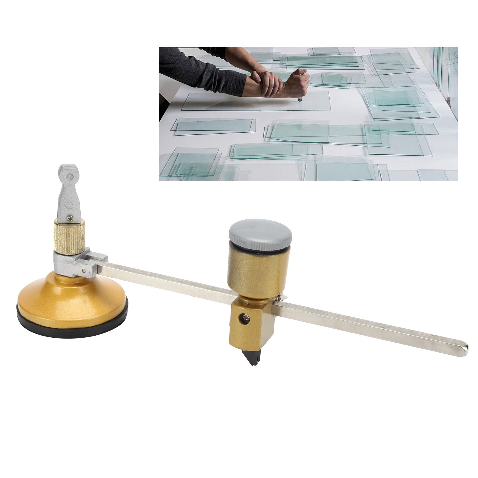 400mm Adjustable Compasses Type Glass Circle Circular Cutter with Suction Cup view 10