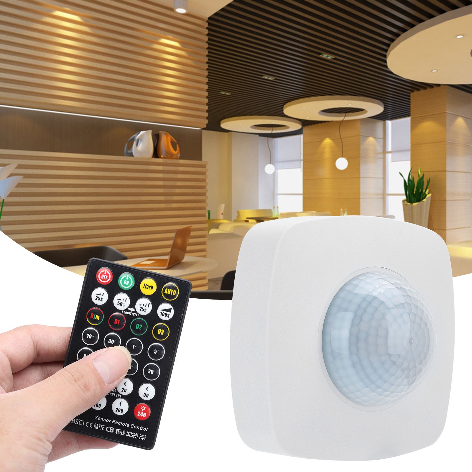 Infrared Sensor Human Body Sensing Switch Detector with Remote Control 220‑240V/AC view 9