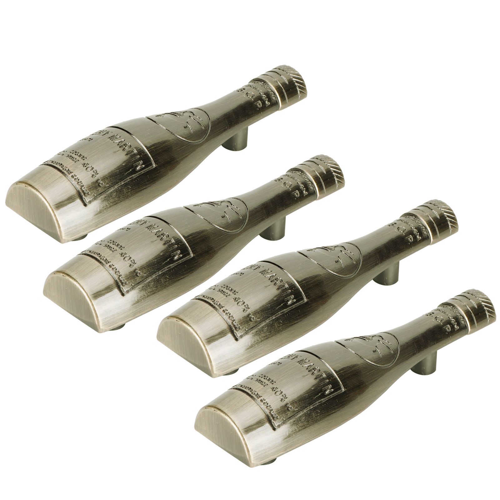4 Set Door Handle Retro Zinc Alloy Wine Bottle Shape Cabinet Cupboard Drawer view 5