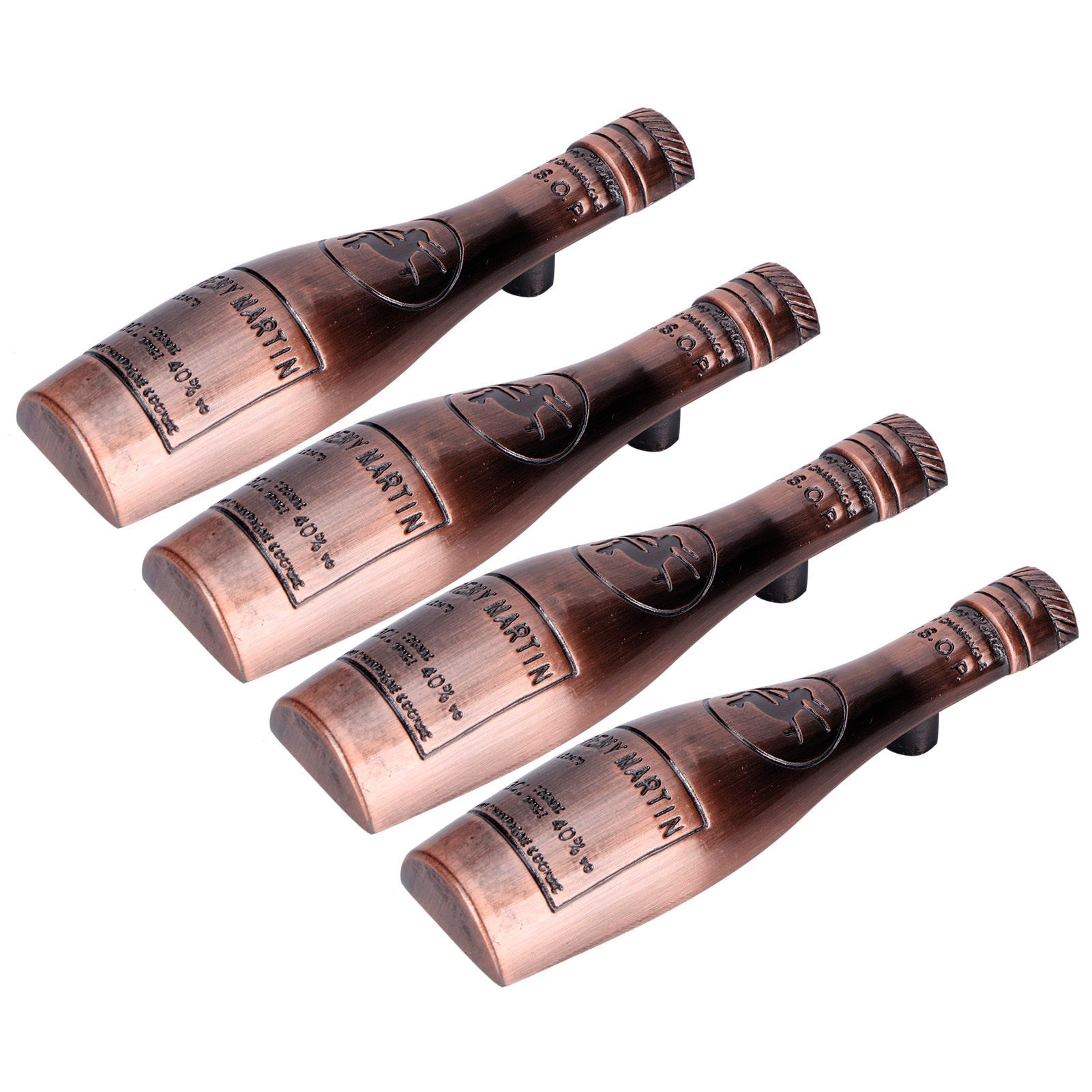4 Set Door Handle Retro Zinc Alloy Wine Bottle Shape Cabinet Cupboard Drawer view 7