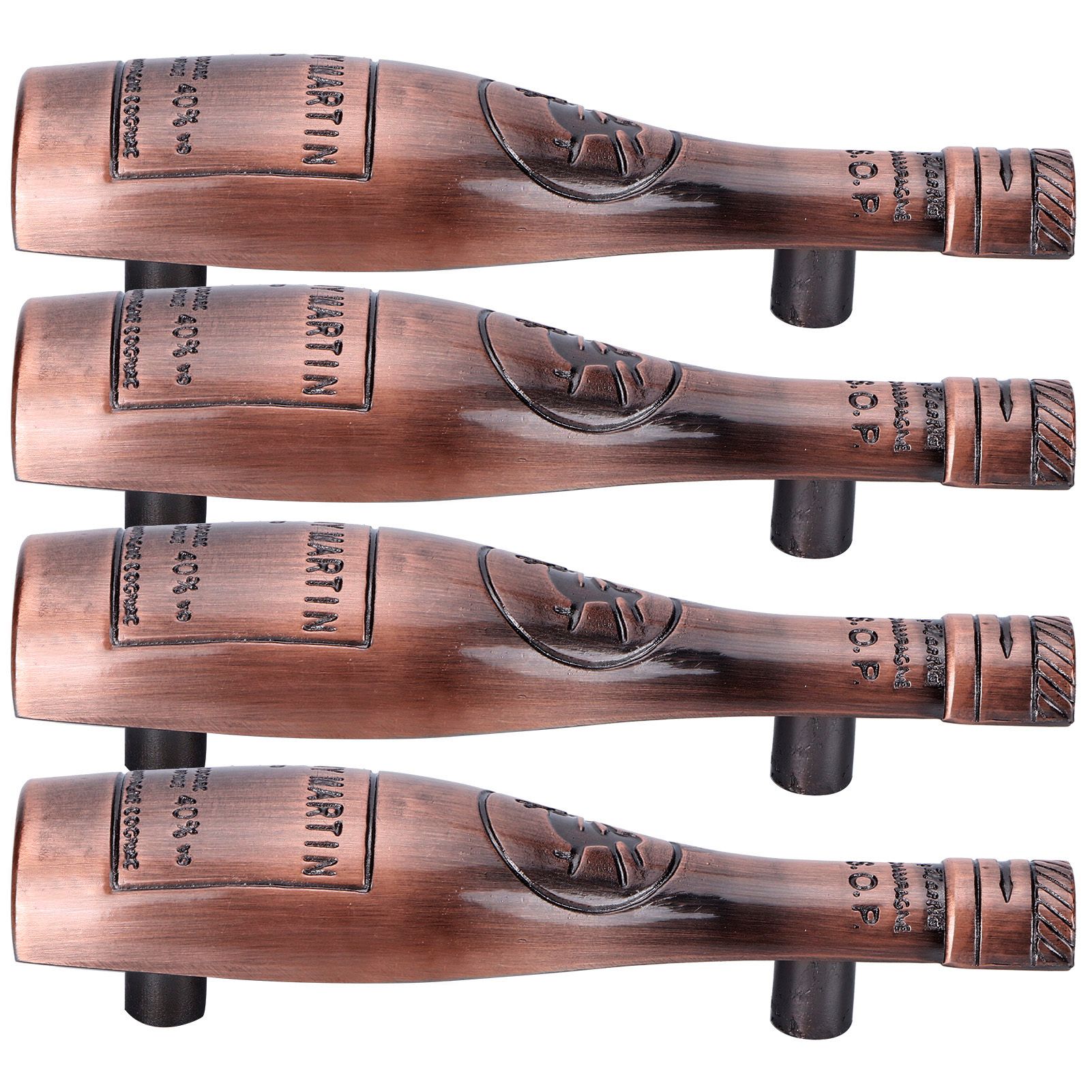 4 Set Door Handle Retro Zinc Alloy Wine Bottle Shape Cabinet Cupboard Drawer view 8
