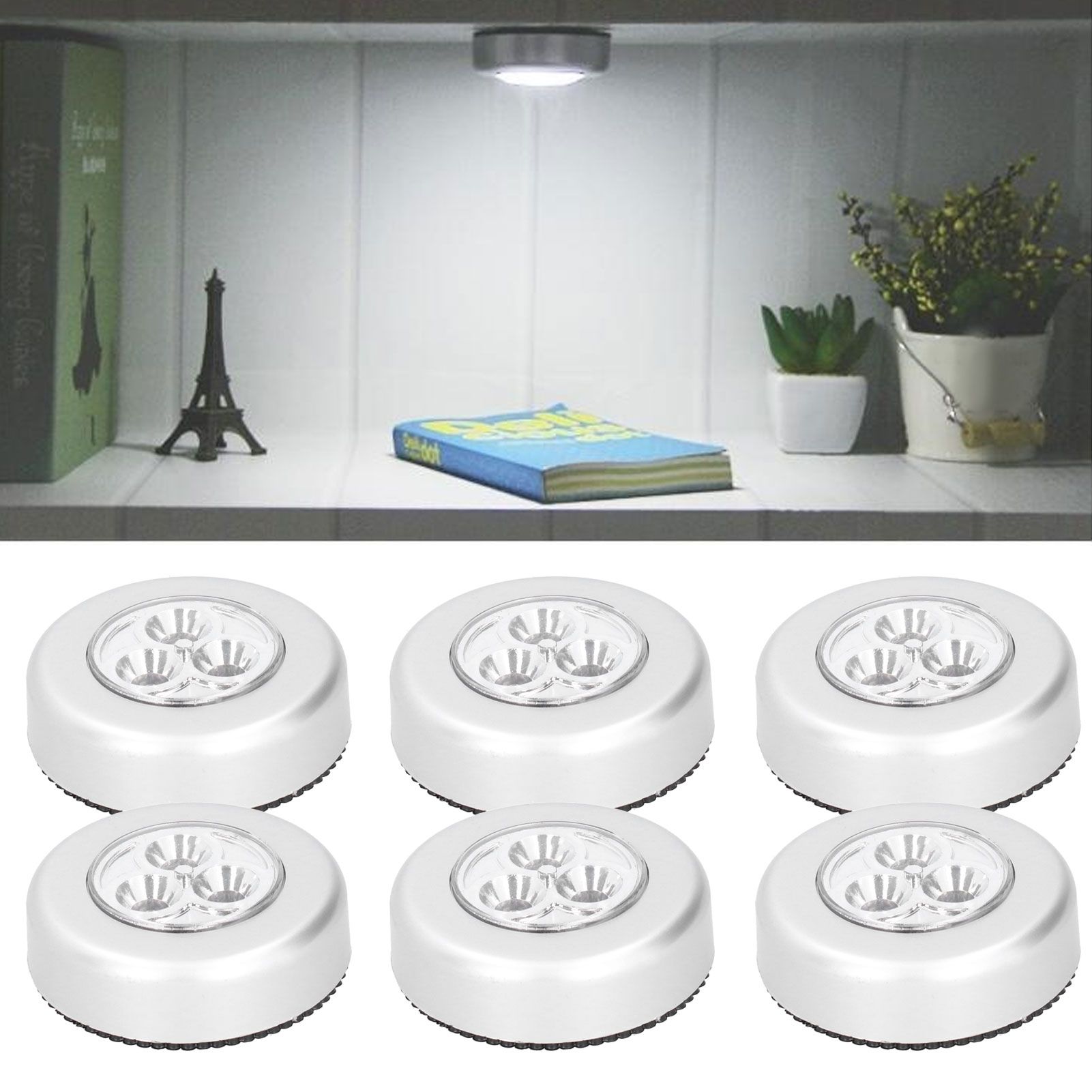 6PCS Cabinet Door Touch Control Light LED Hydraulic Hinge Closet Lights for view 10