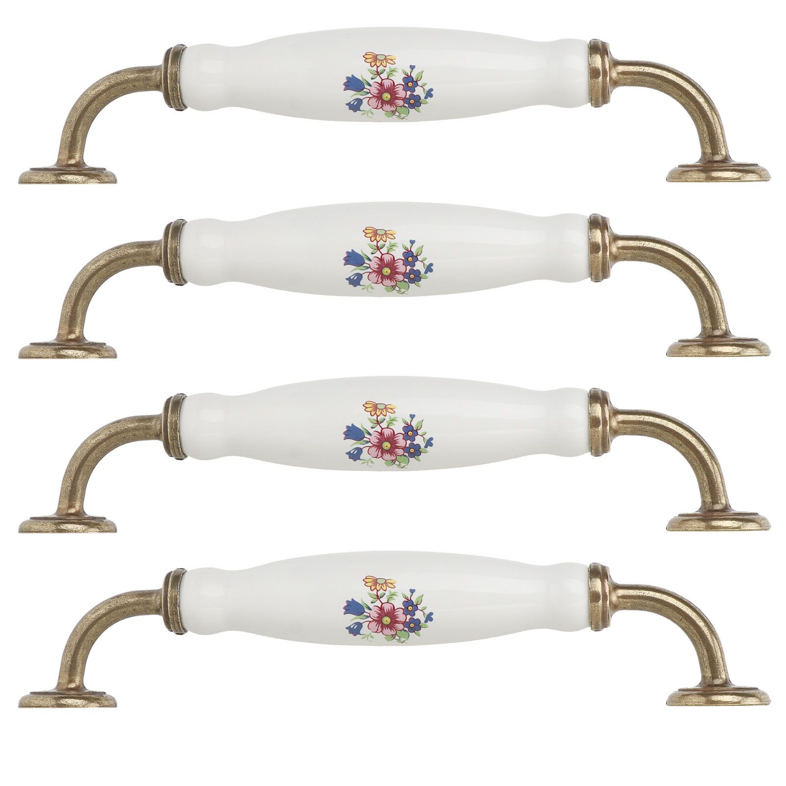 4 Sets Ceramic Handle European Style 160mm Hole Distance Cabinet Door Drawer view 3