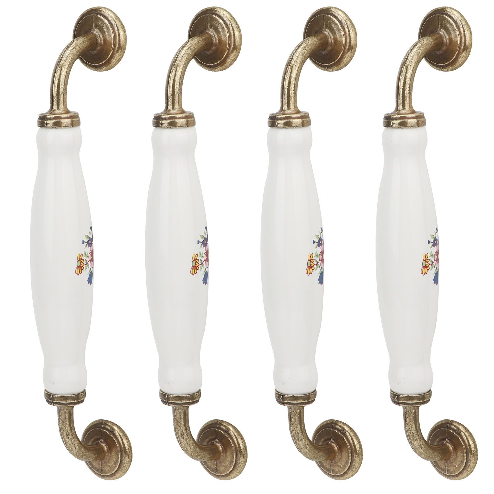 4 Sets Ceramic Handle European Style 160mm Hole Distance Cabinet Door Drawer view 7