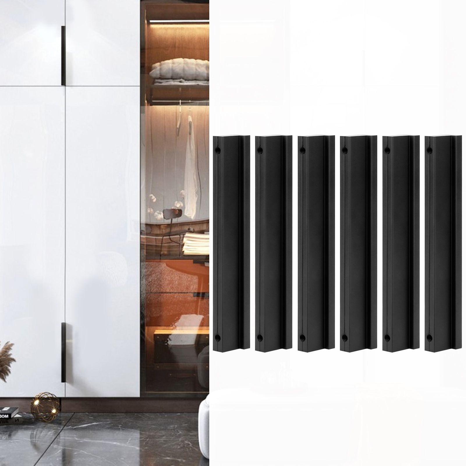 6 Sets T shaped Handle Aluminium Alloy Kitchen Cabinet Door Handle Furniture view 9