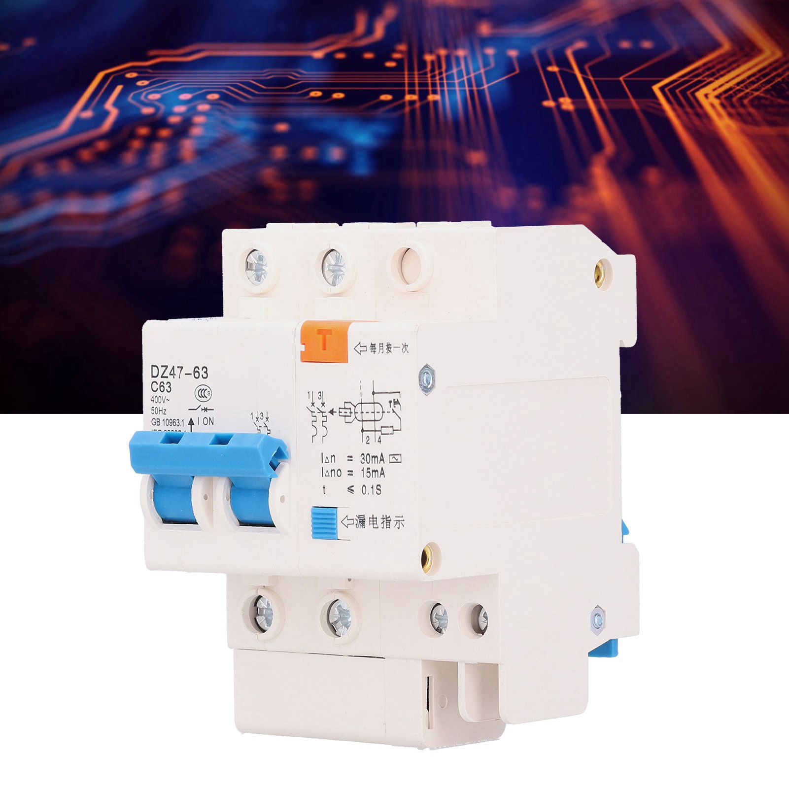 220V 2P63 Circuit Breaker Disconnector Electric Leakage Protection Switch 35mm view 10