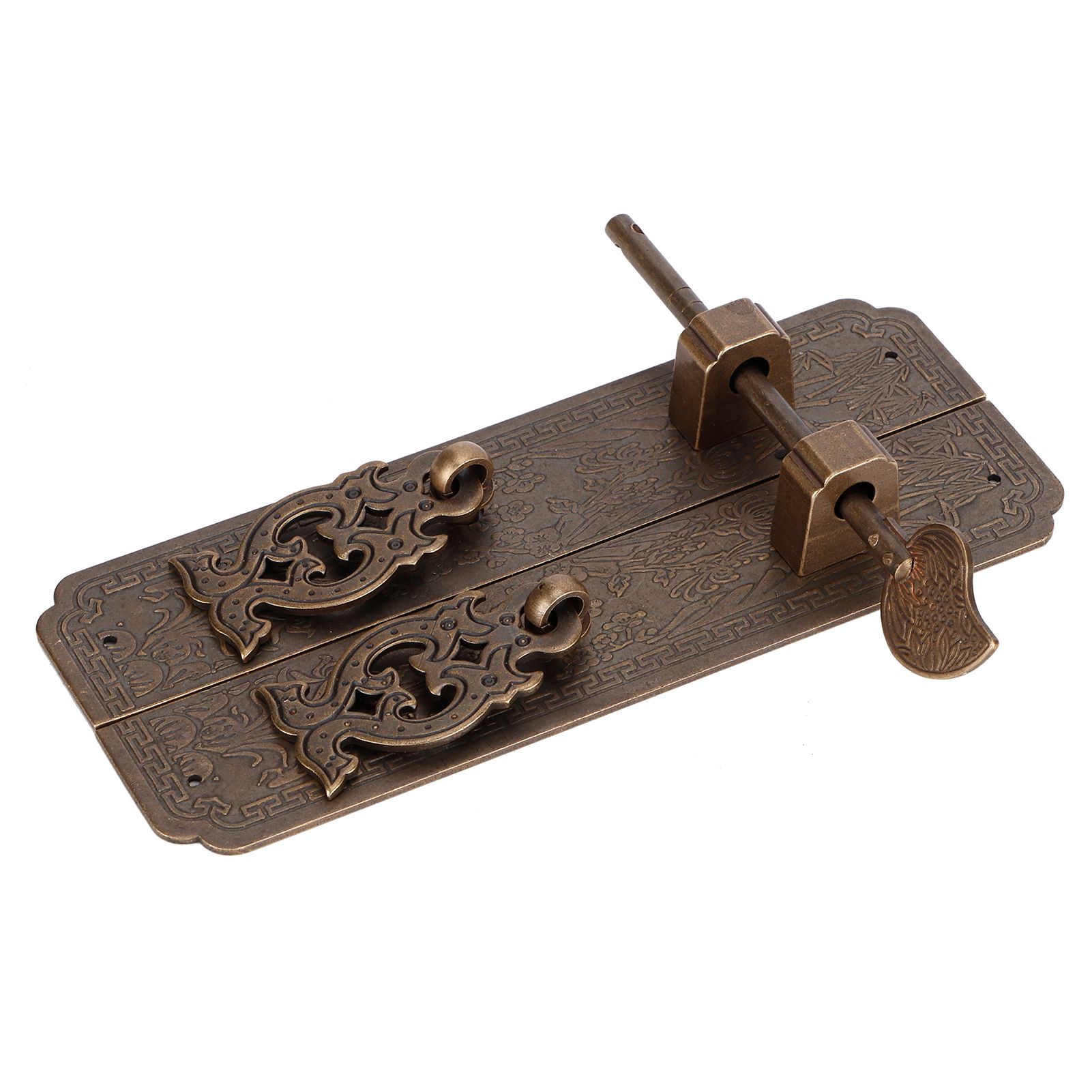 Door Handles Kit Chinese Style Antique Copper Gate Pull Handle Furniture Hardwares view 4