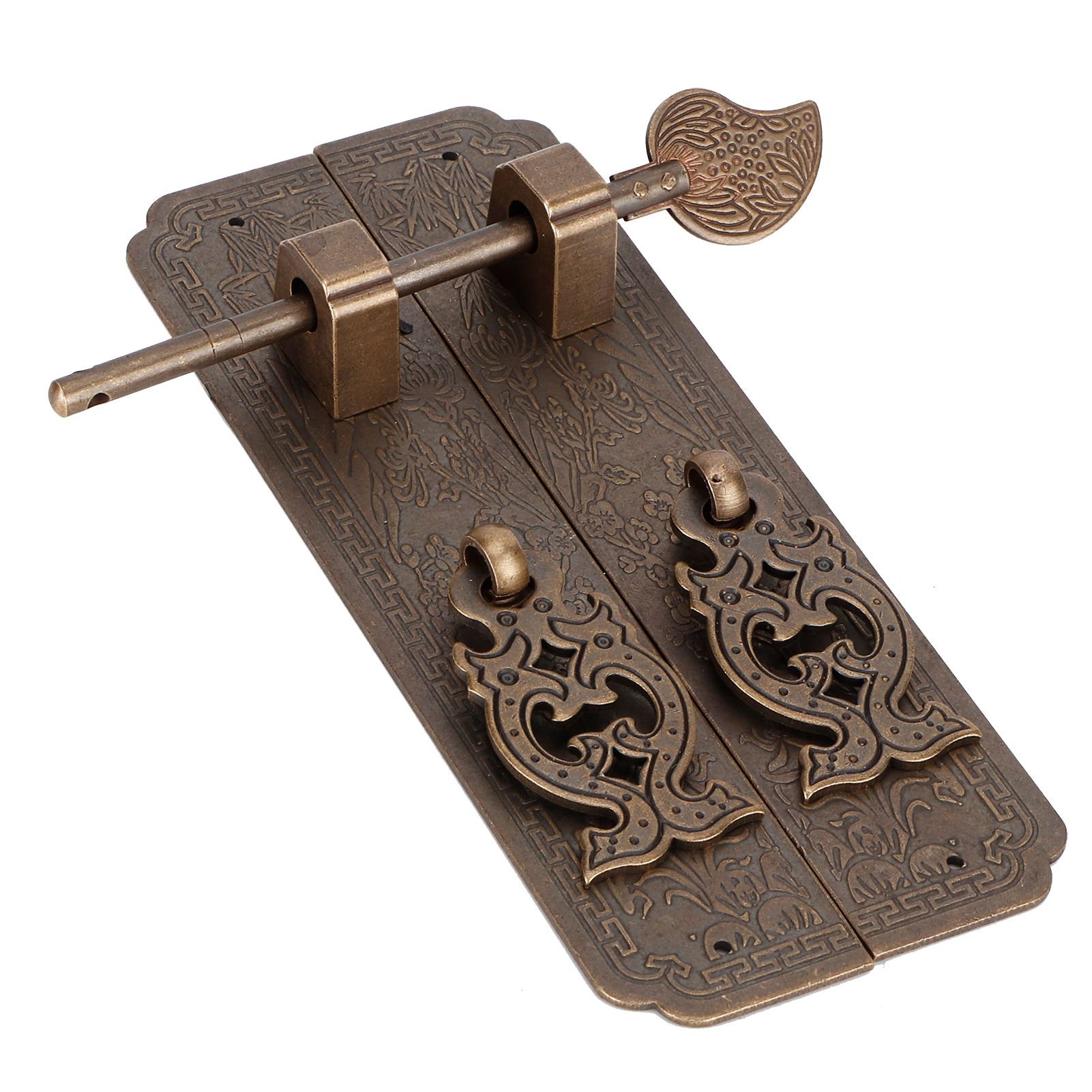 Door Handles Kit Chinese Style Antique Copper Gate Pull Handle Furniture Hardwares view 7